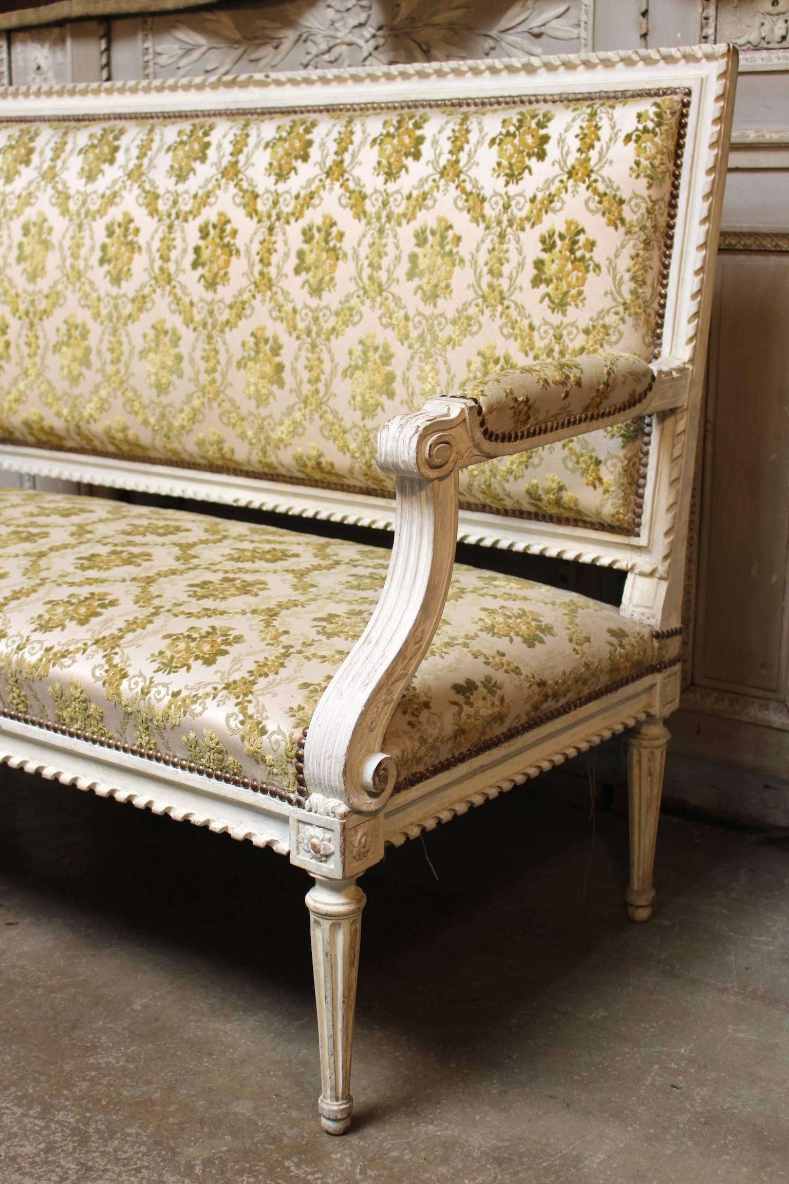 A French Louis XVI Settee with a Painted Finish 2