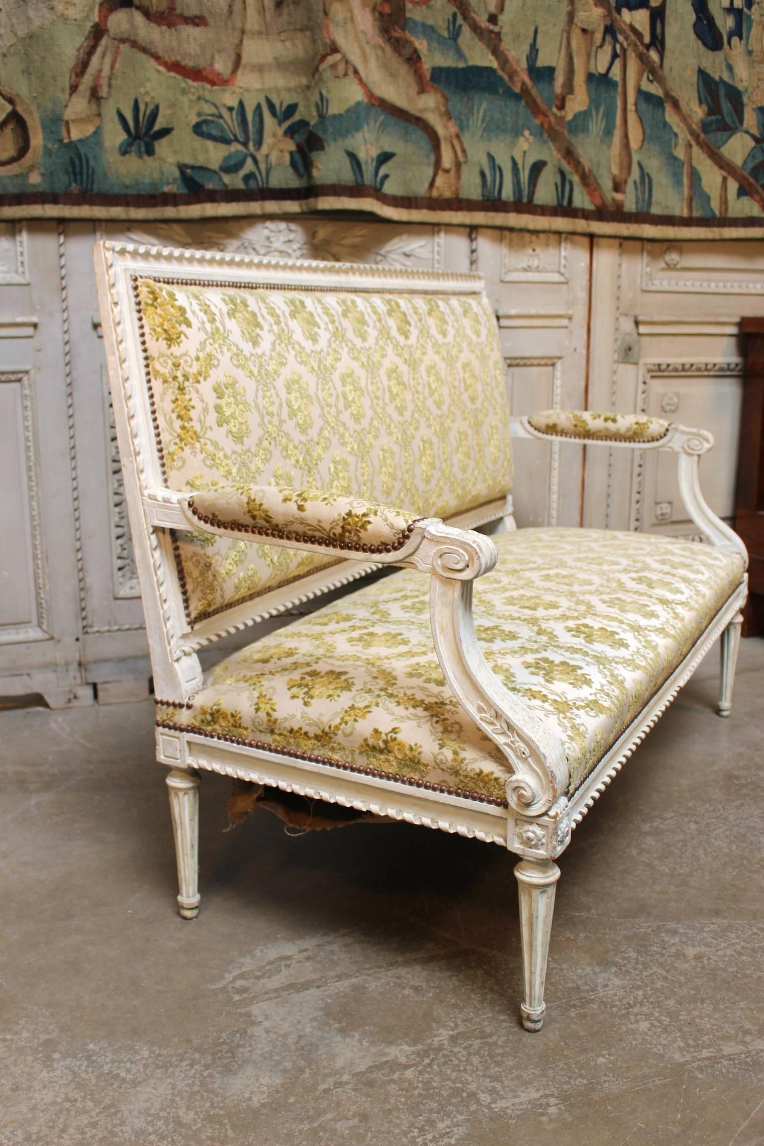 A French Louis XVI Settee with a Painted Finish 4