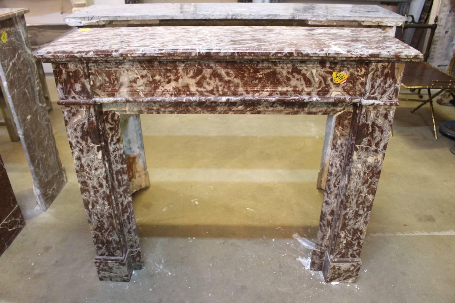 A French Louis XVI style marble Mantel.
 