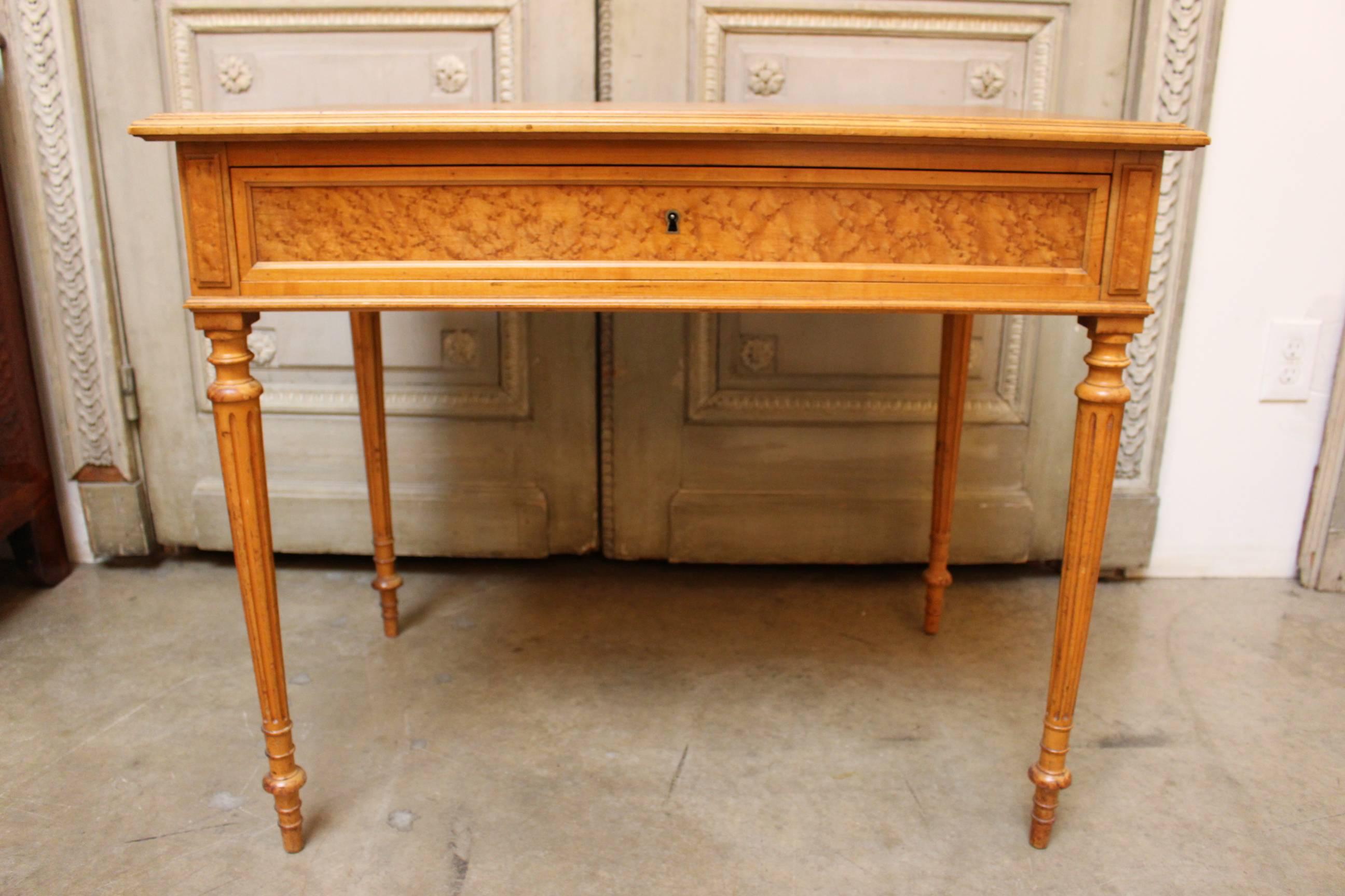 French, Louis XVI Style Maple Writing-Side Table In Good Condition In Dallas, TX
