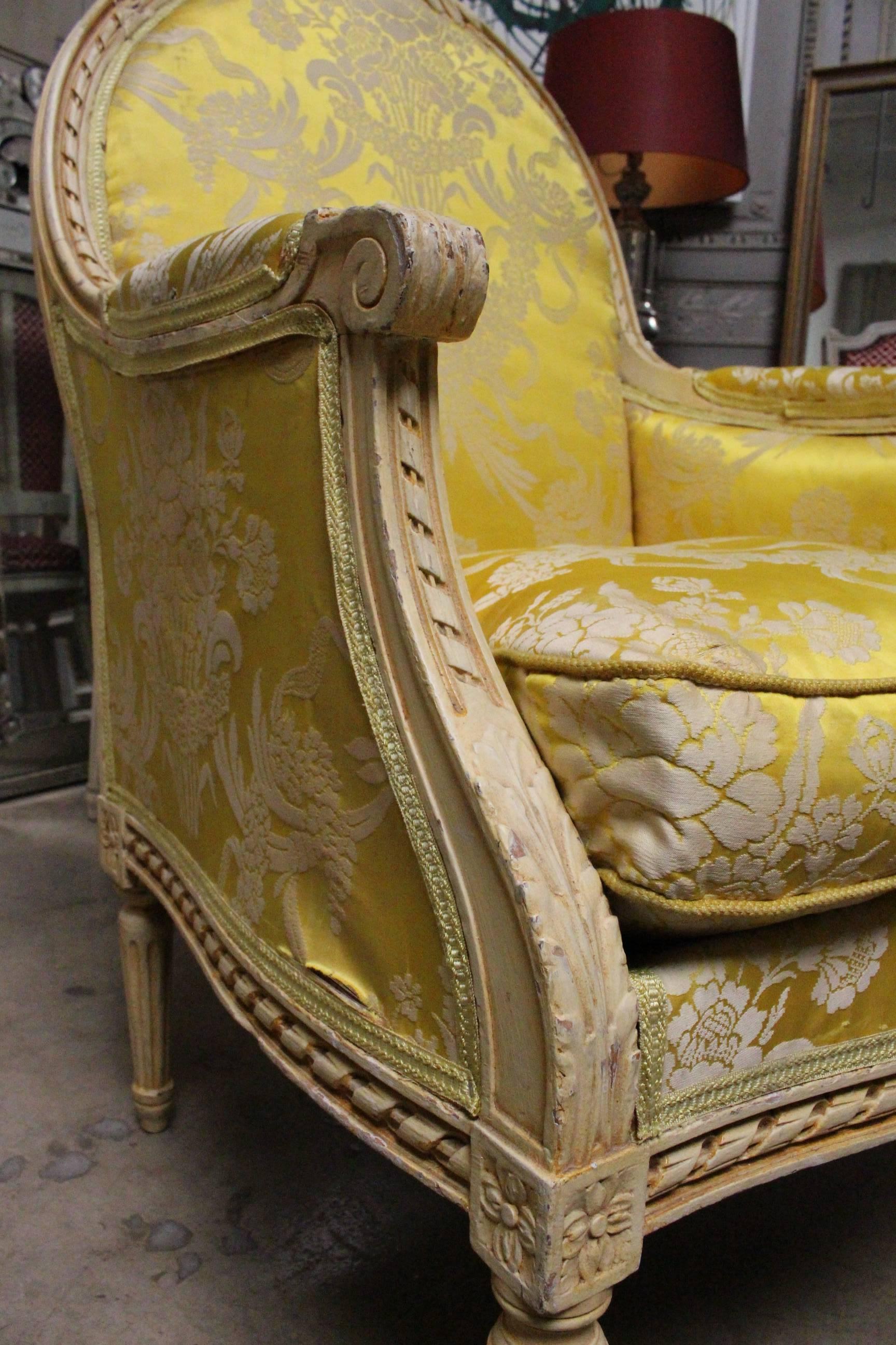 20th Century Very Large Pair of French Louis XVI Style Bergeres