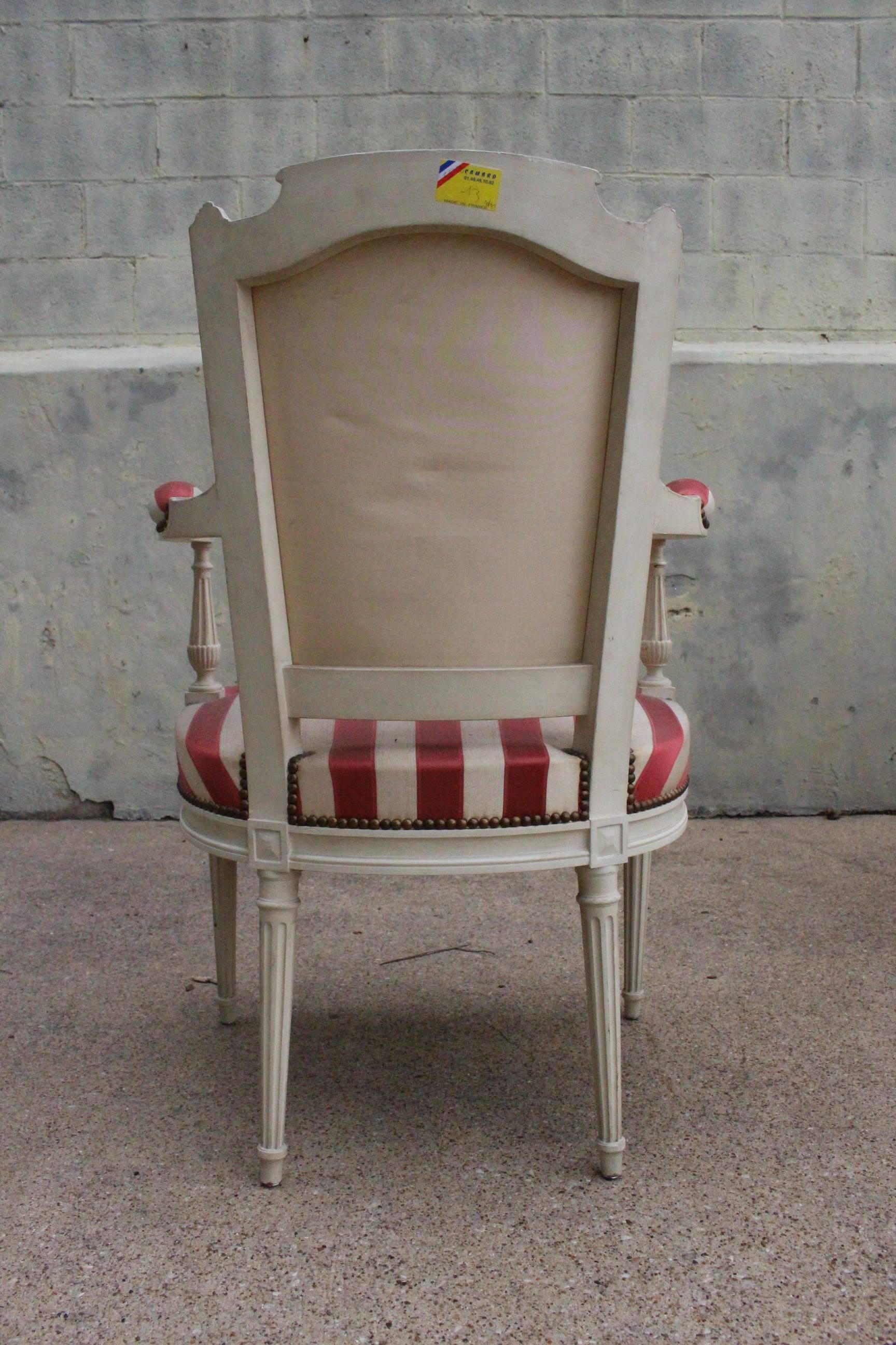 Suite of Ten French Louis XVI Style Painted Dining, Armchairs 5