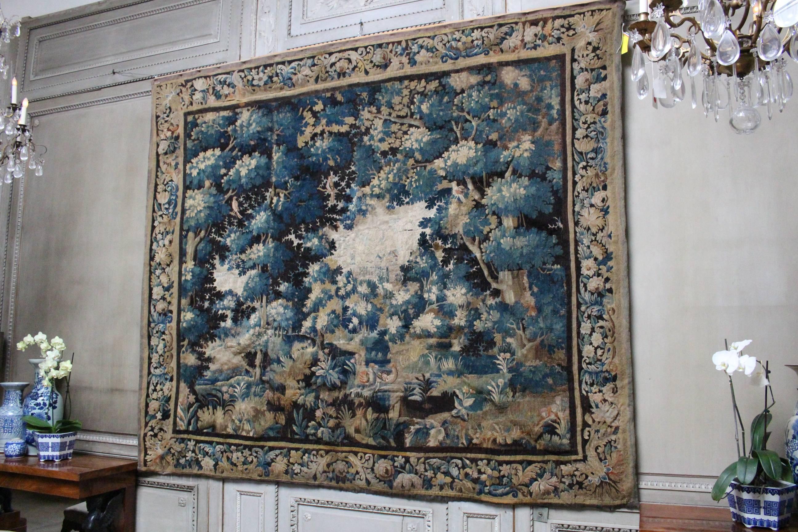 Late 18th Century French Aubusson Verdure 18th Century Tapestry