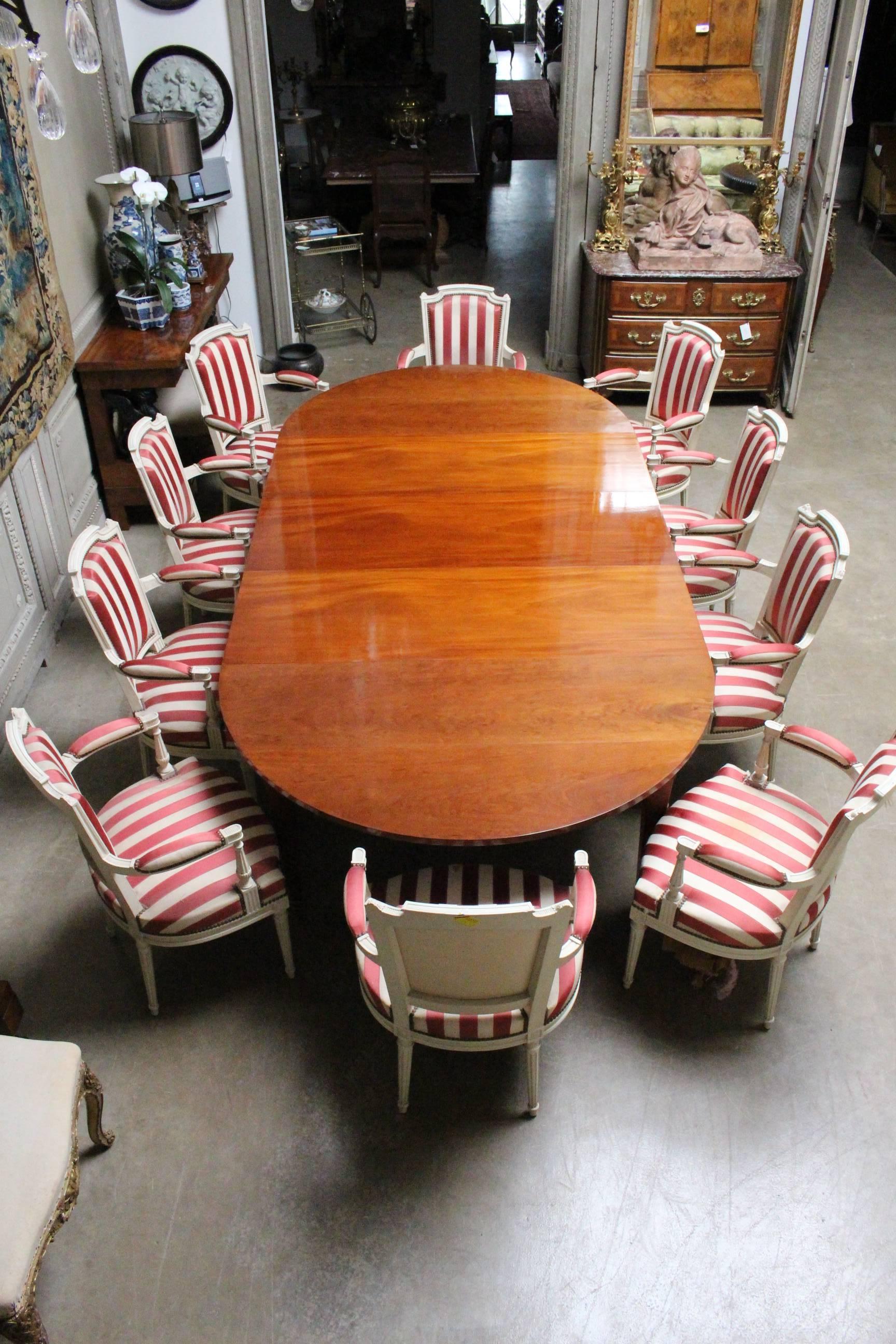 French Louis XVI Mahogany Extension Dining Table 2
