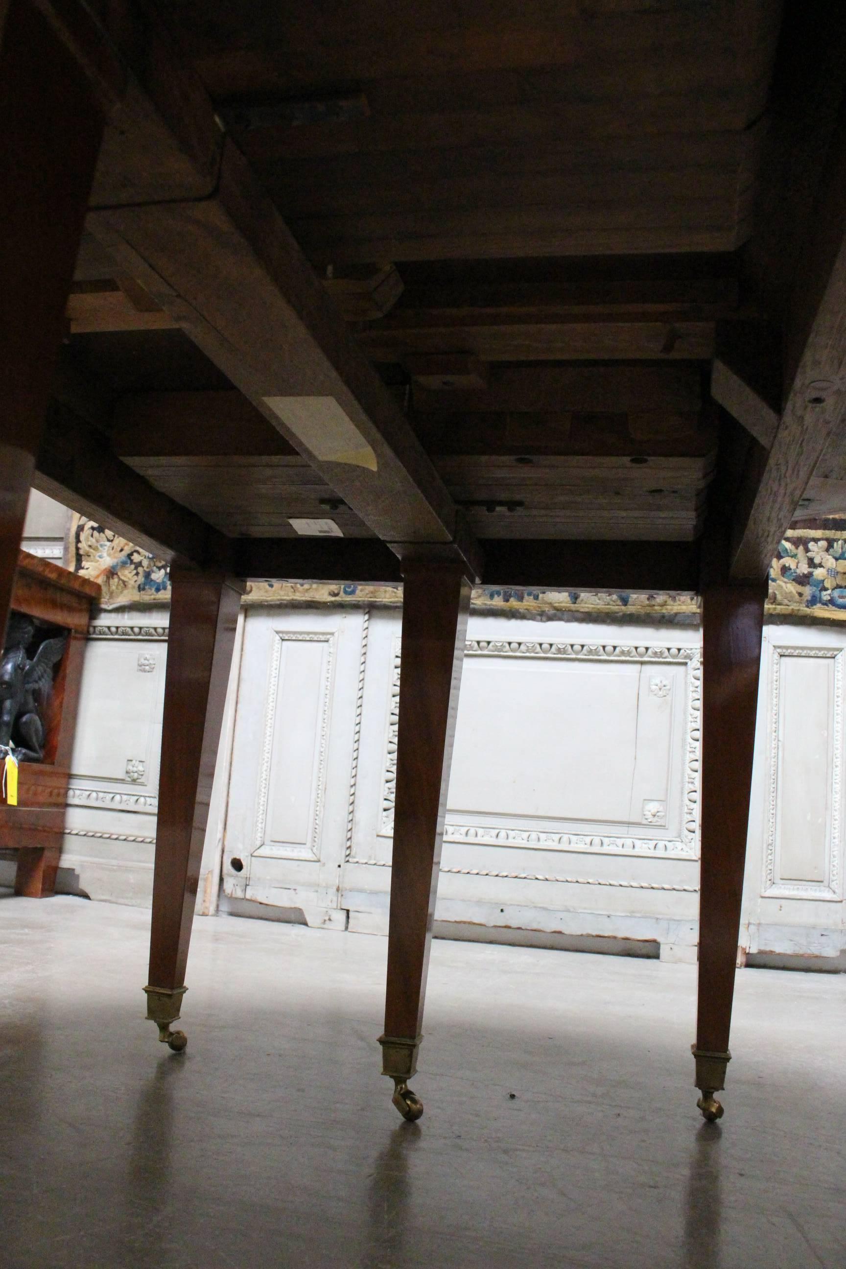 French Louis XVI Mahogany Extension Dining Table 4