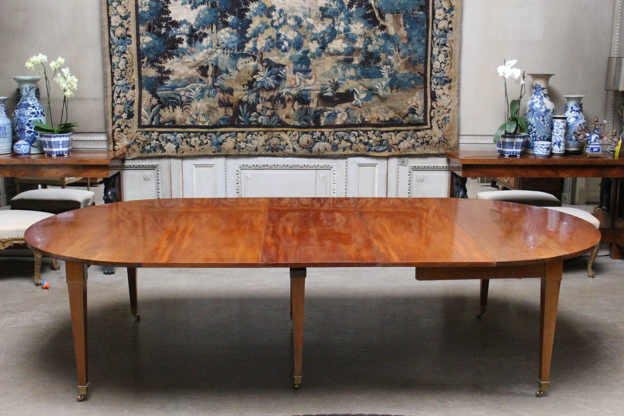 French Louis XVI Mahogany Extension Dining Table 3