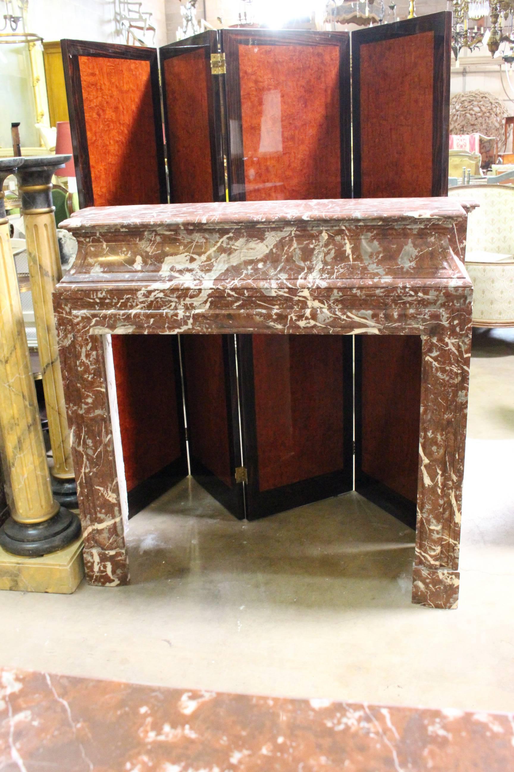 19th Century, French, Louis XIV Style Marble Mantel 3