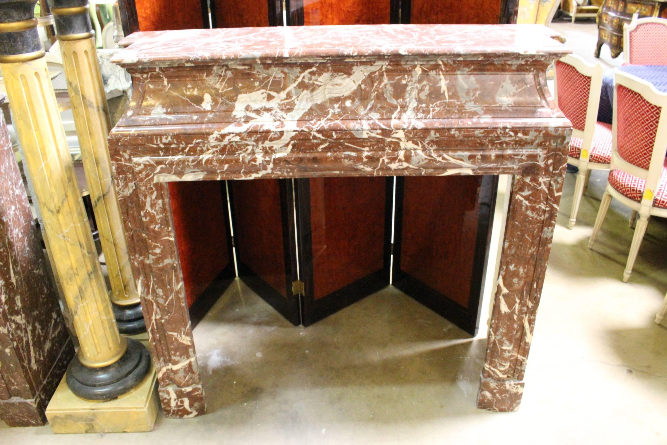 A 19th century, French, Louis XIV style marble mantel.