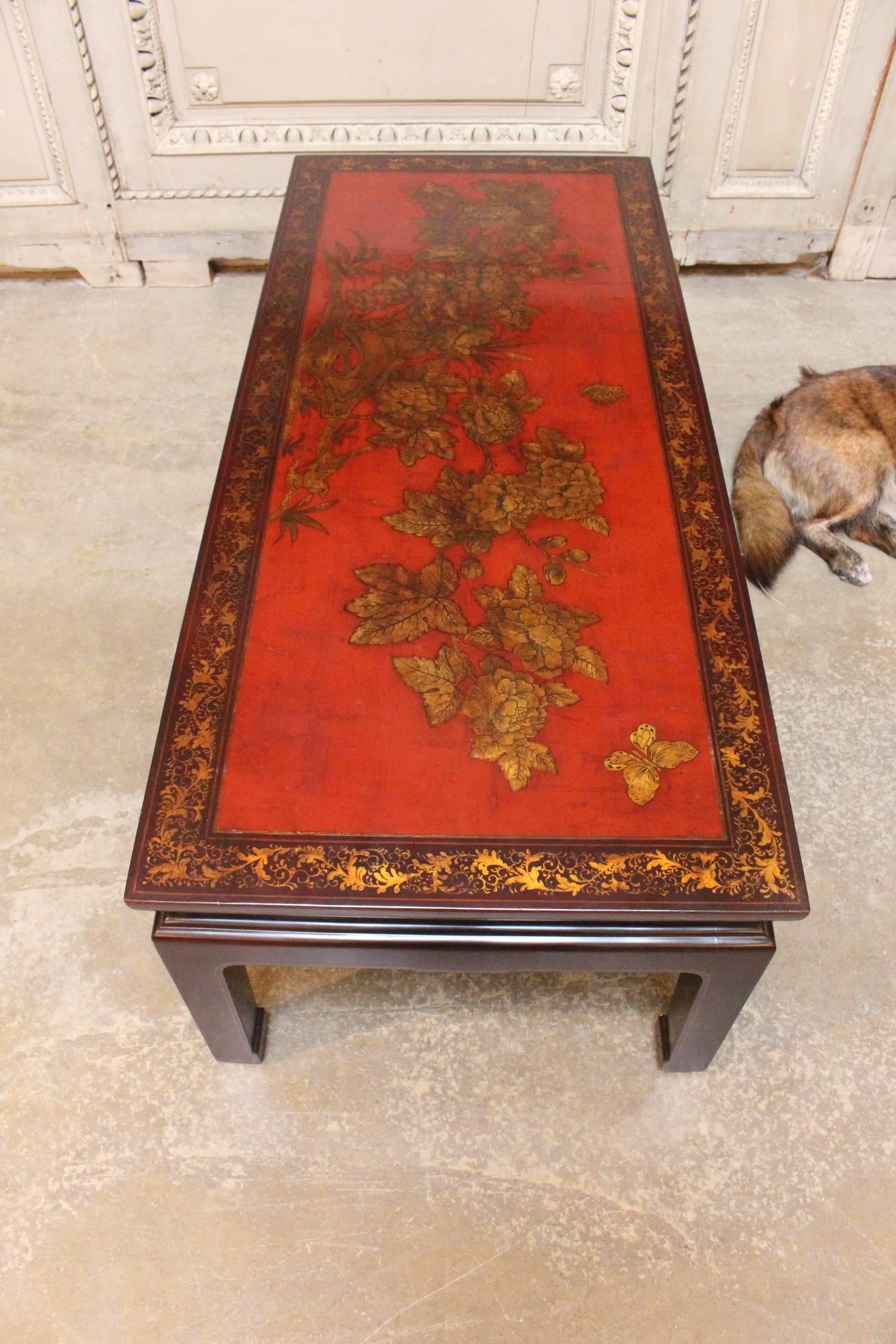20th Century French Chinoiserie Style Cocktail Table in Lacquer
