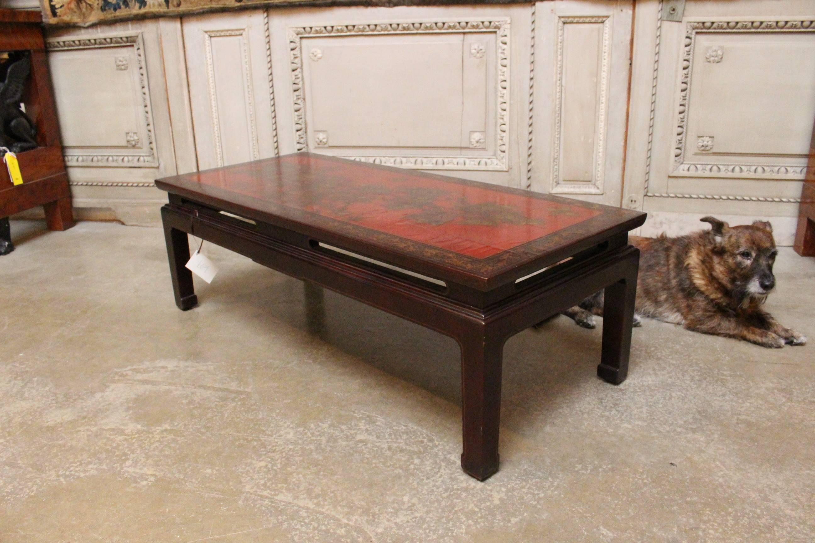 French Chinoiserie Style Cocktail Table in Lacquer In Good Condition In Dallas, TX
