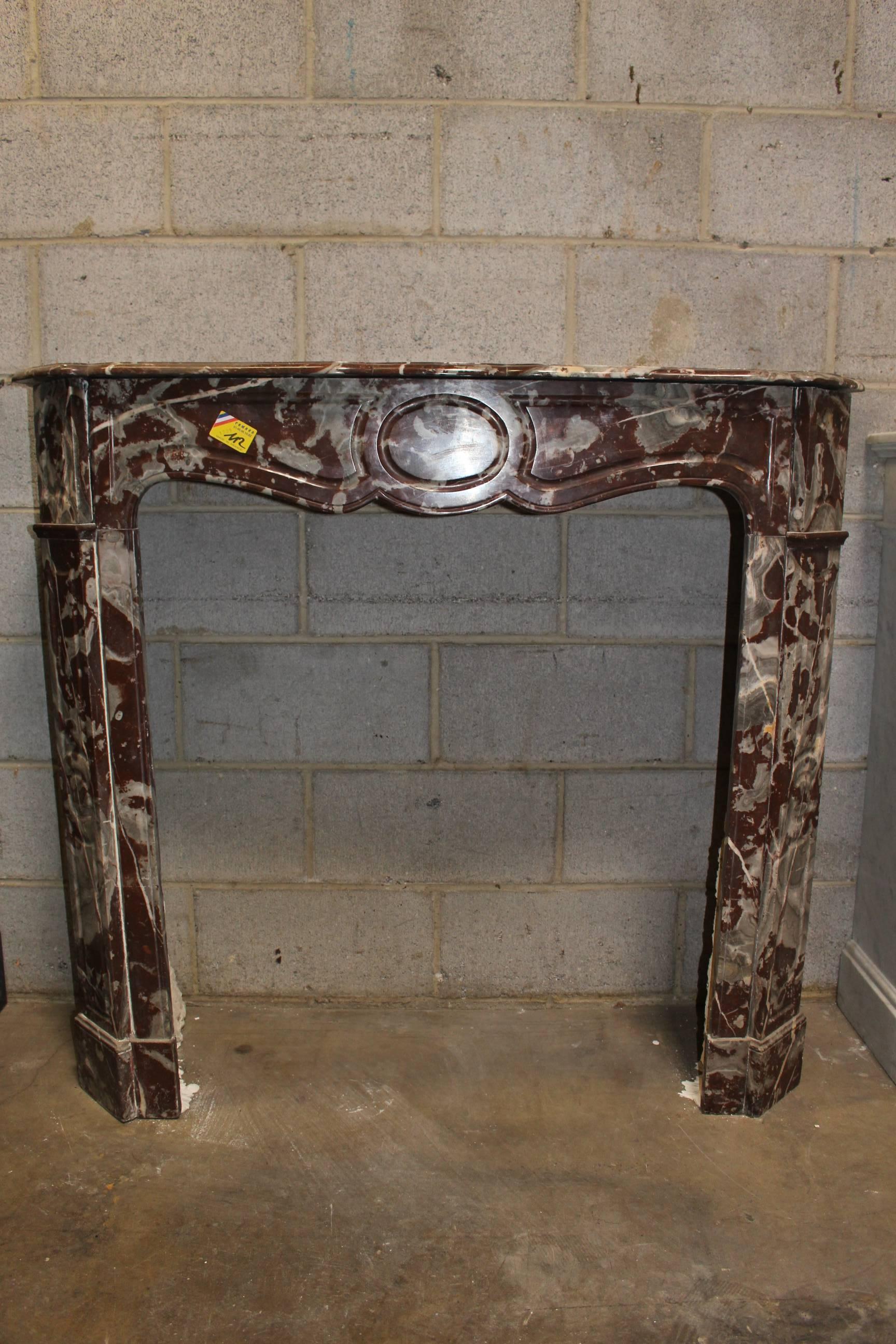 French, Louis XV Style Marble Mantel 1