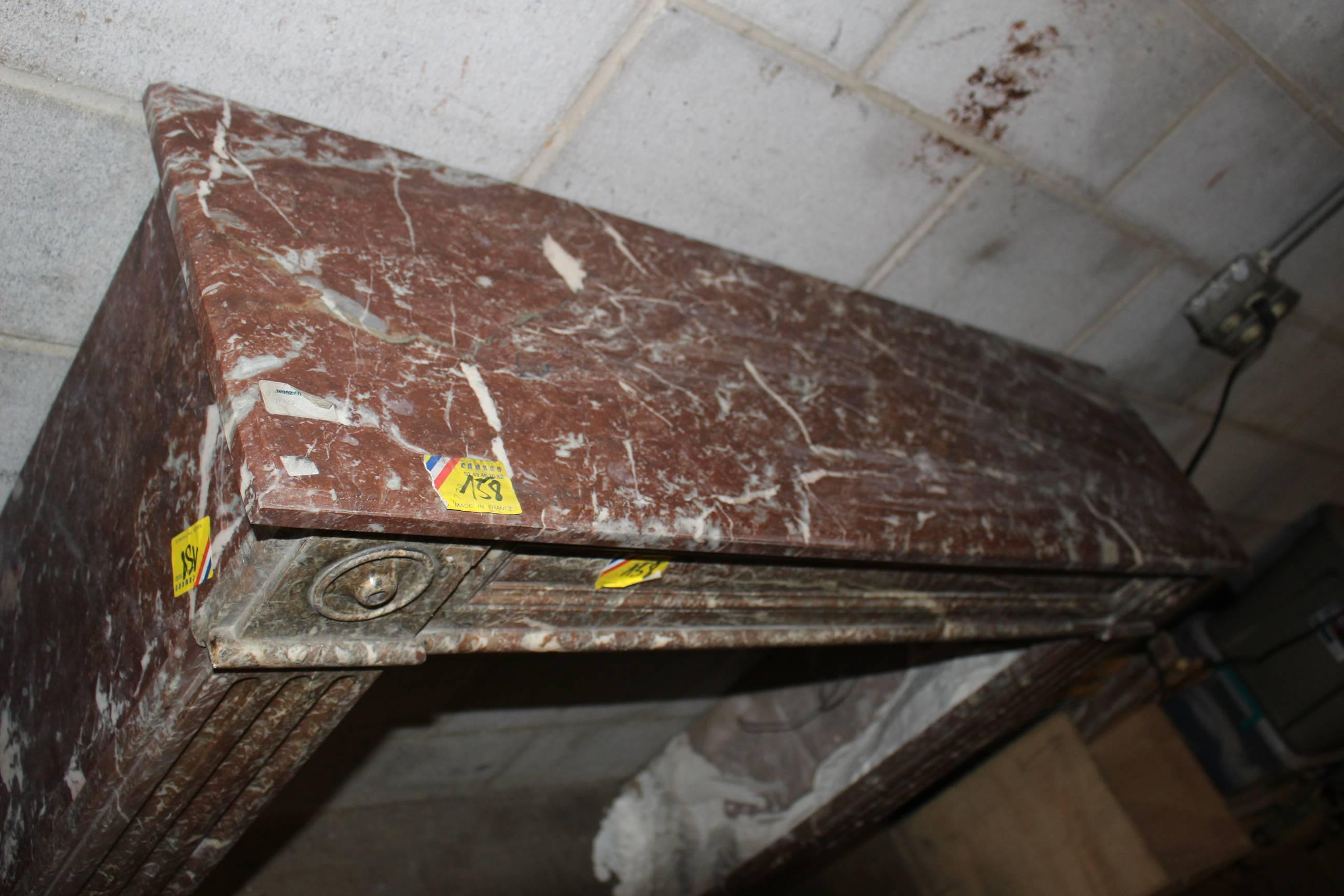 French, Louis XVI Style Marble Mantel In Good Condition In Dallas, TX