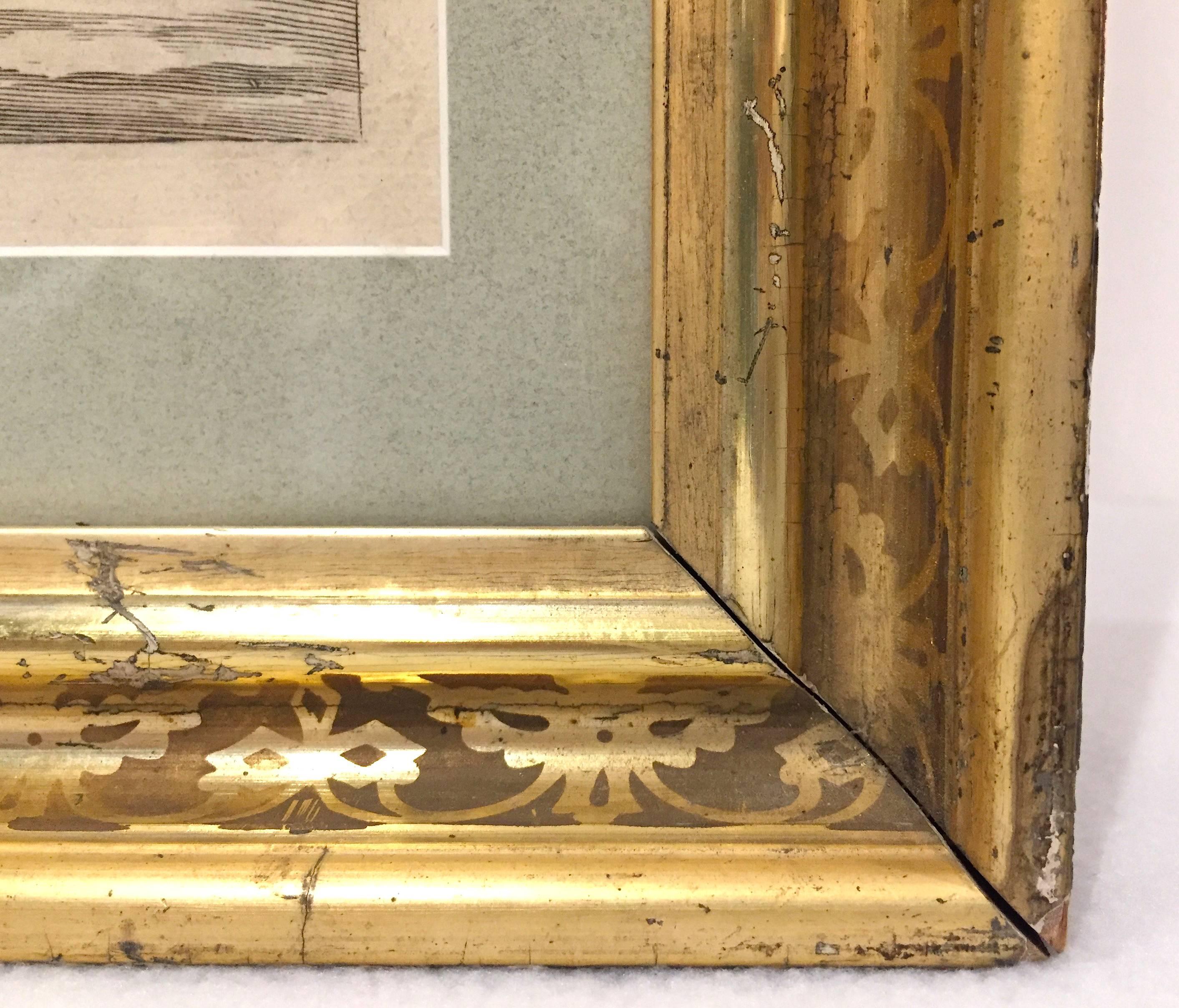 Very rare engravings, plate 11 and 12 of a series, of mating horses.
The engravings show the plate mark and are numbered 11 and 12.
The frames are refined gilded wood and do show some distressing.