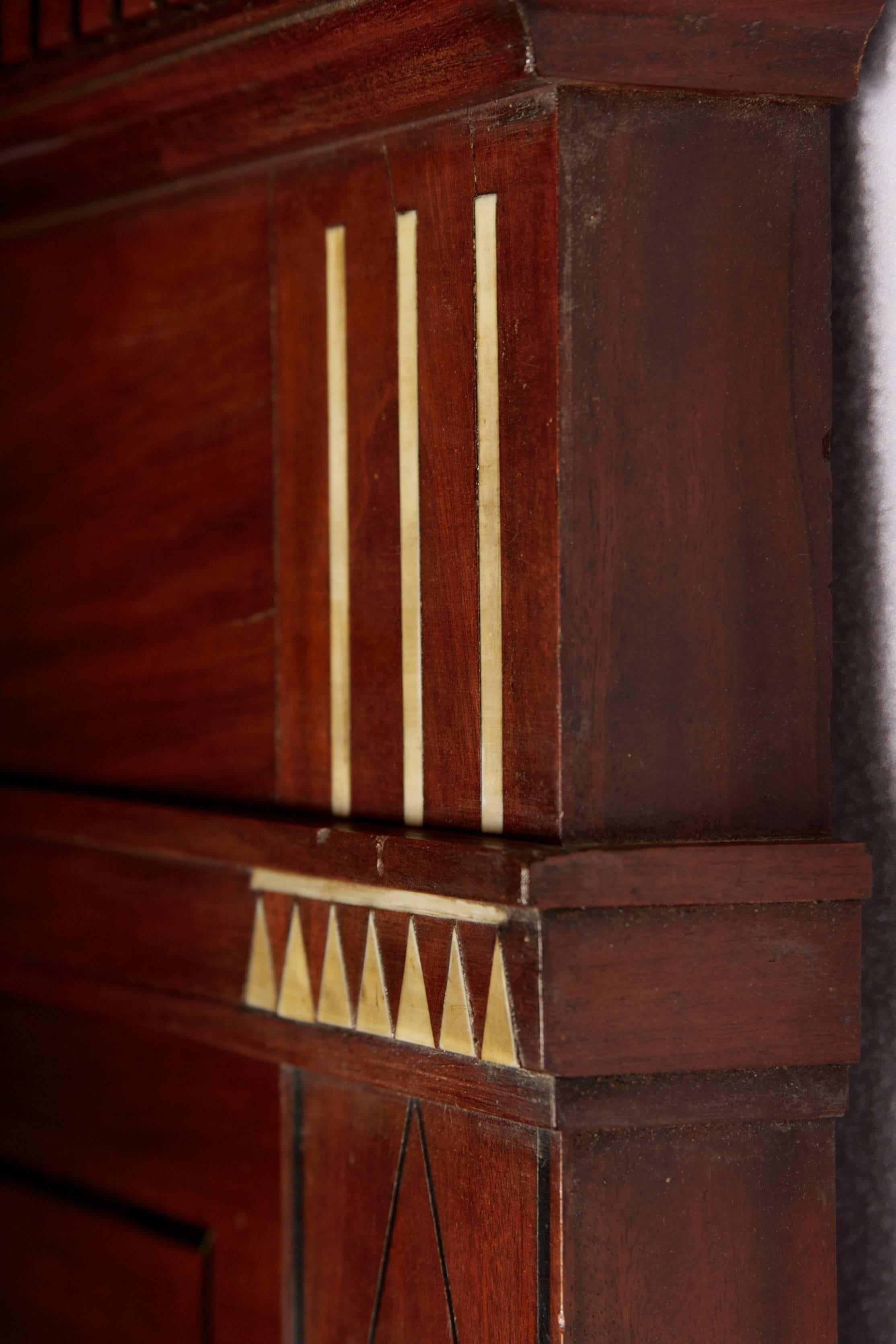 Neoclassical Mid-19th Century Neoclassic Mahogany Mirror with Inlay