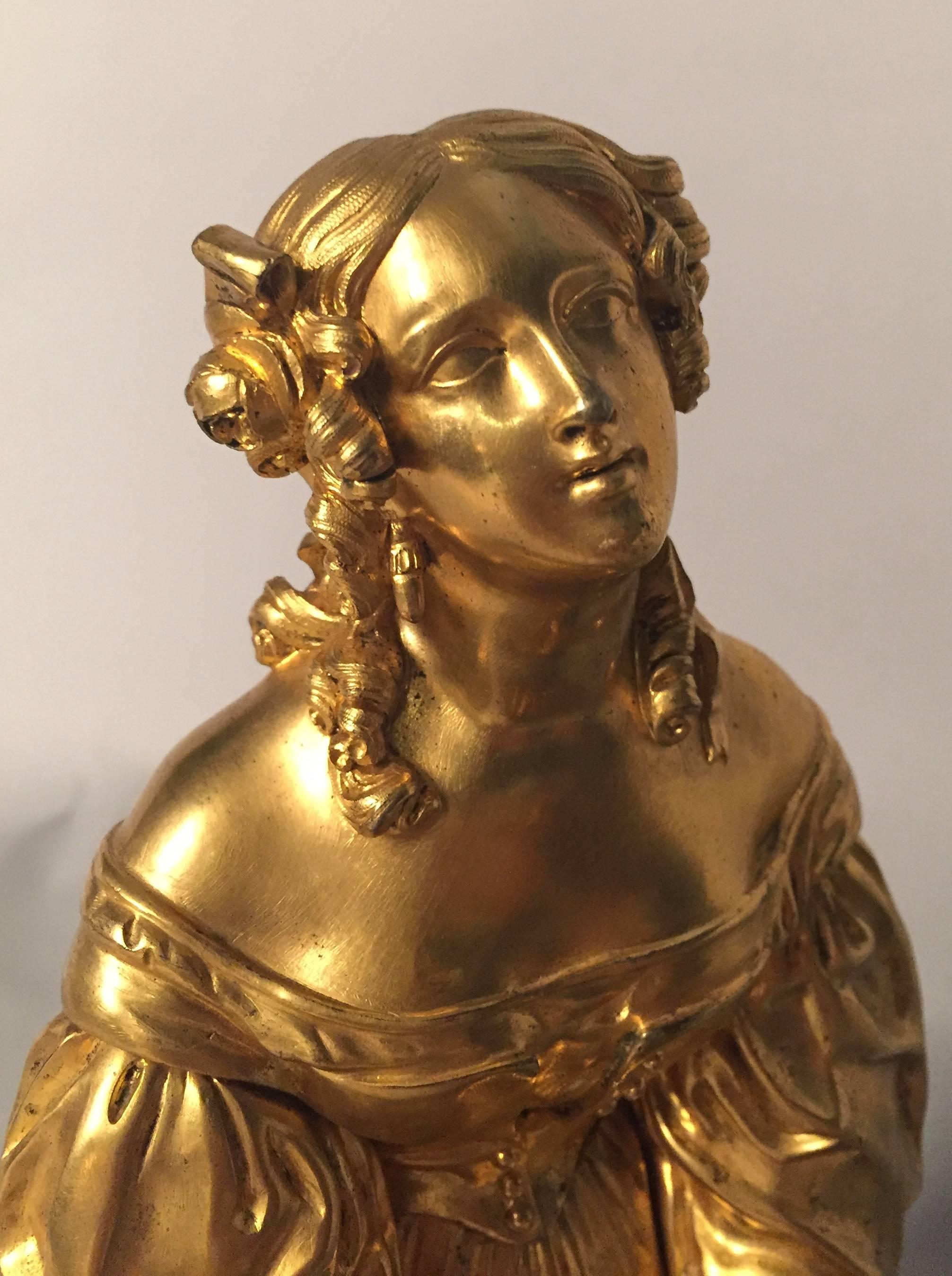 Louis XVI French Gilded Bronze Female Figure