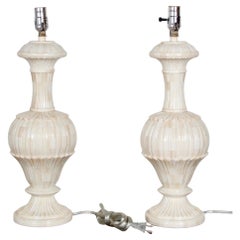 A pair of Bone Inlay Table Lamps