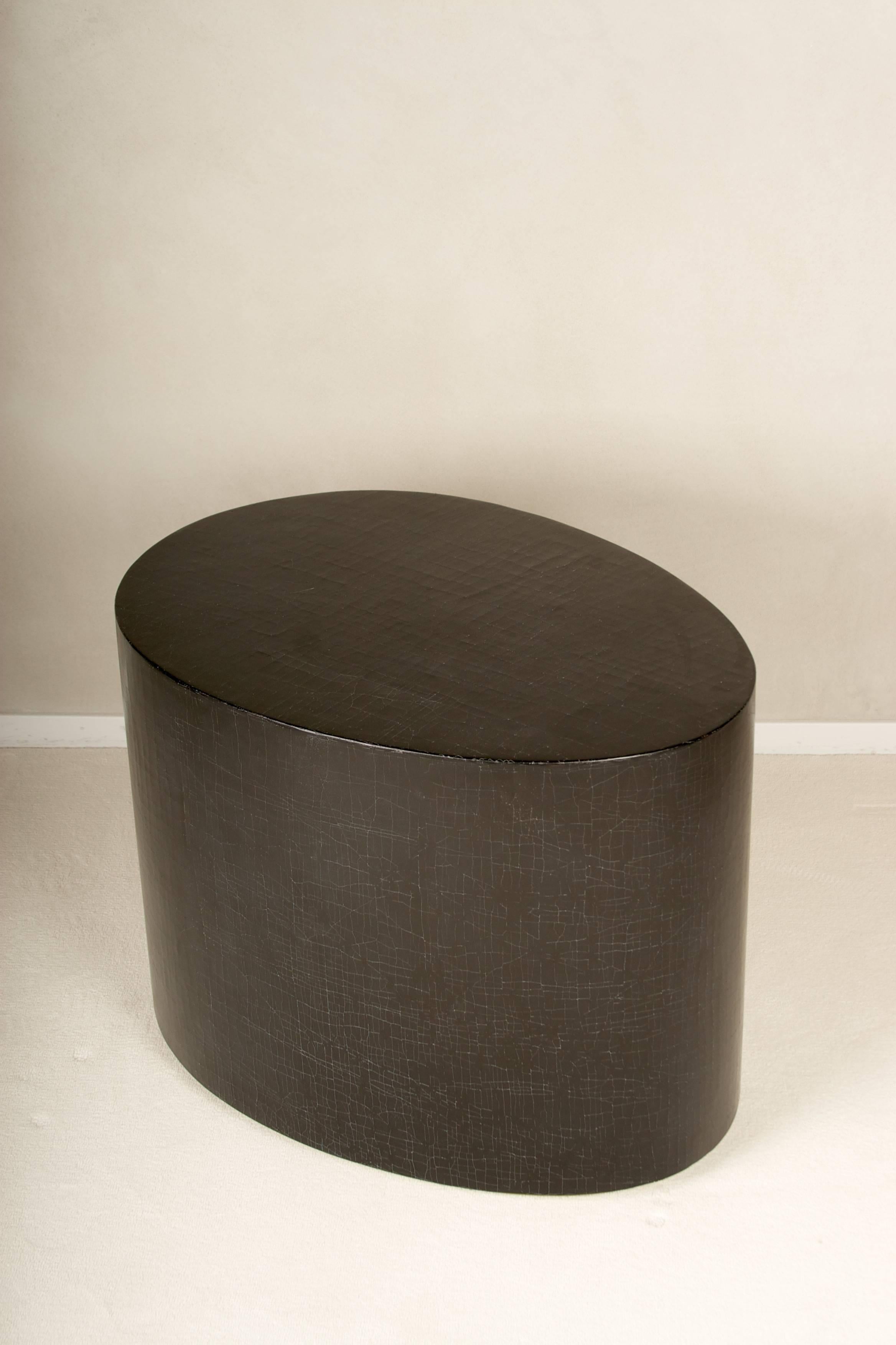 A perfectly proportioned egg shaped side table.
