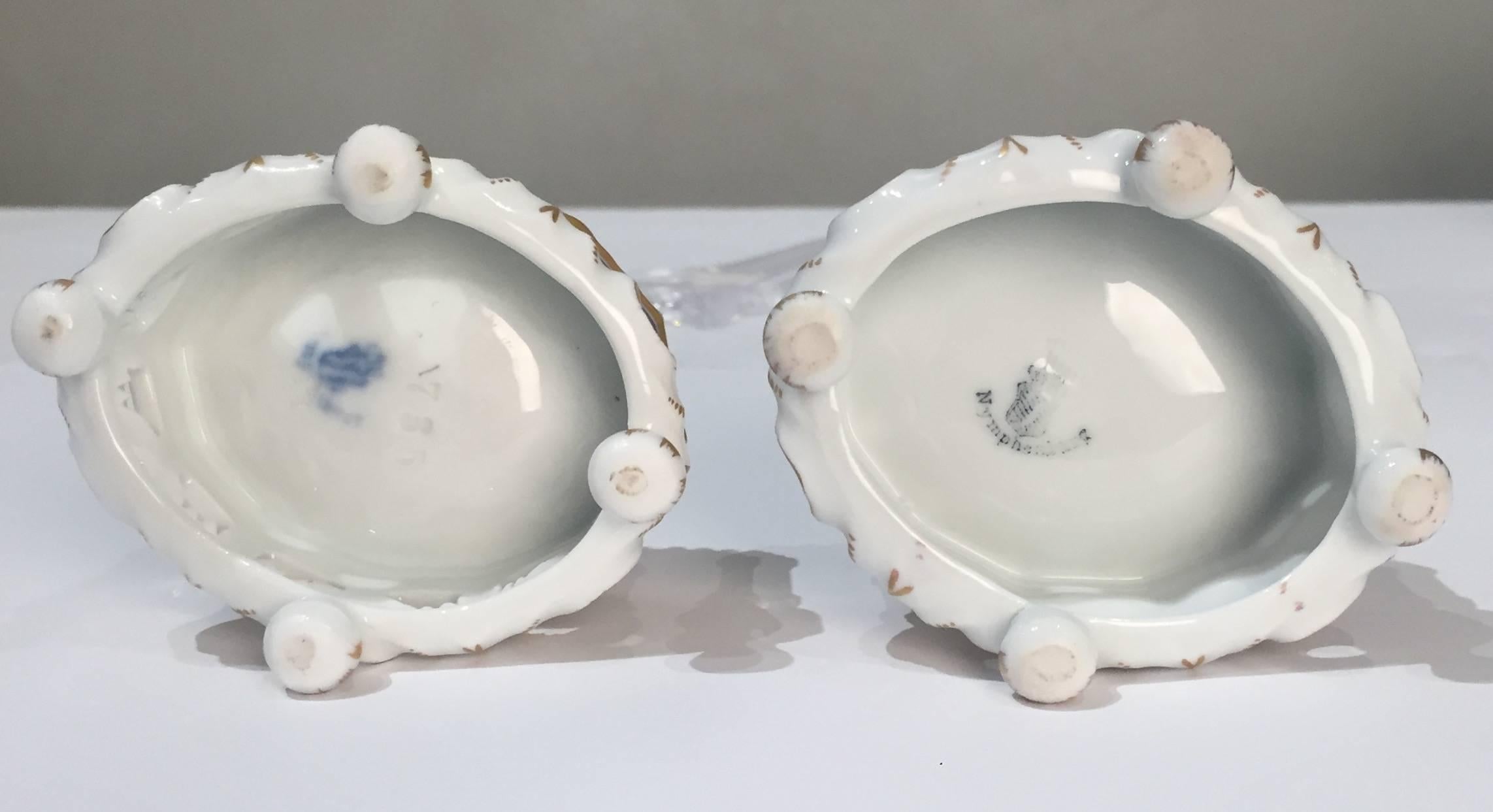 Porcelaine Paire de salières de maître de Nymphenburg du 19ème siècle en vente