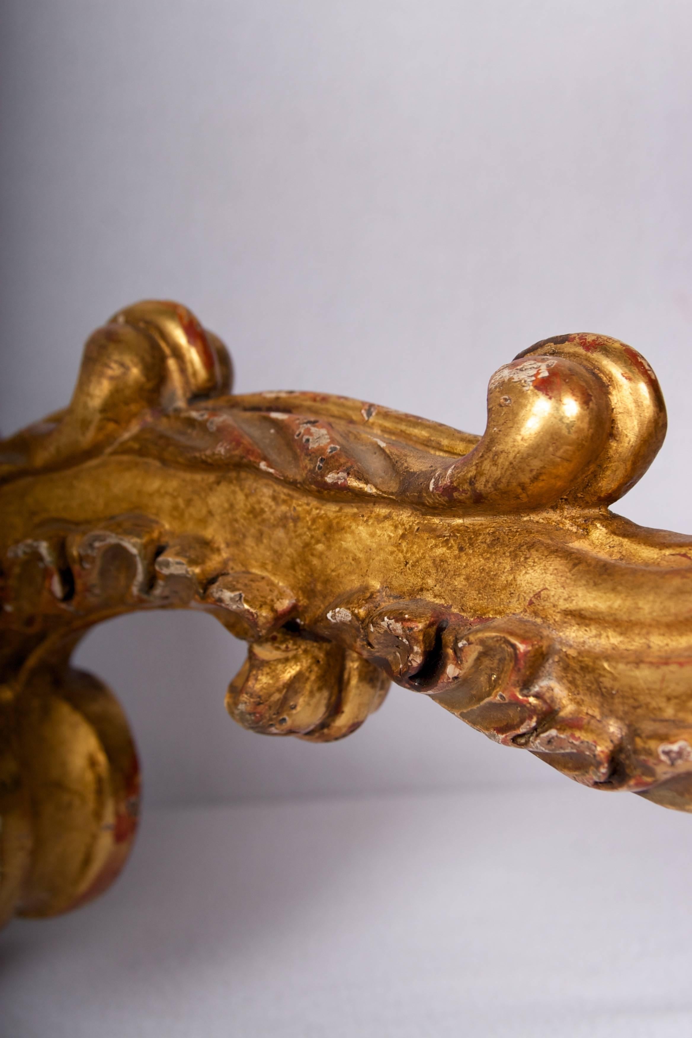 Late 20th Century Baroque Style Carved and Gilded Pair of Sconces