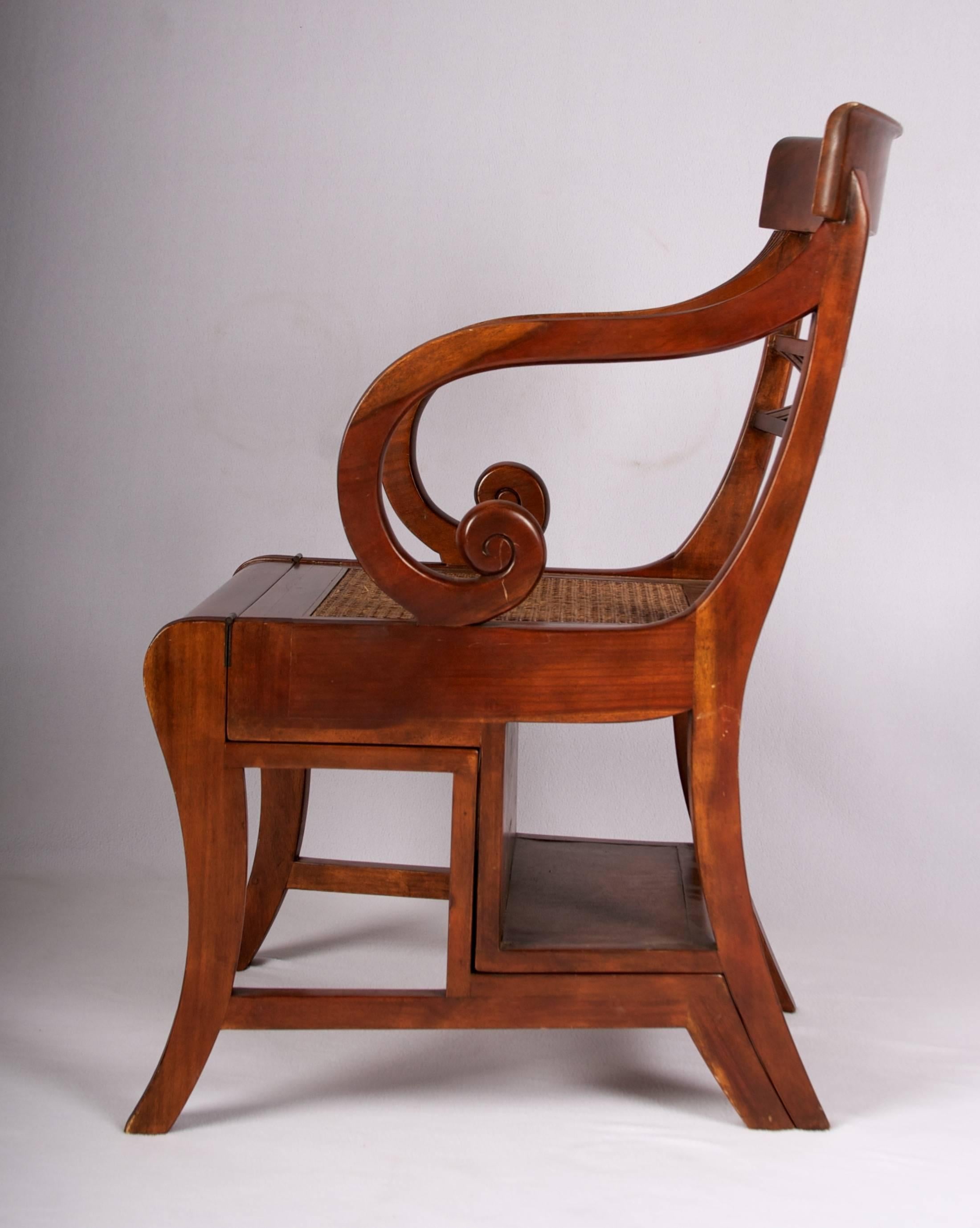 American Late 19th Century Regency Style Metamorphic Armchair or Library Ladder