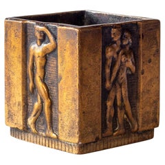 Jarrón Art Déco pequeño de bronce de GAB Guldsmedsaktiebolaget, Suecia Años 30