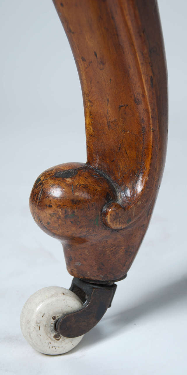 Hand-Carved Mid-19th Century Spoonback Open Armchair Walnut, English circa 1850 For Sale