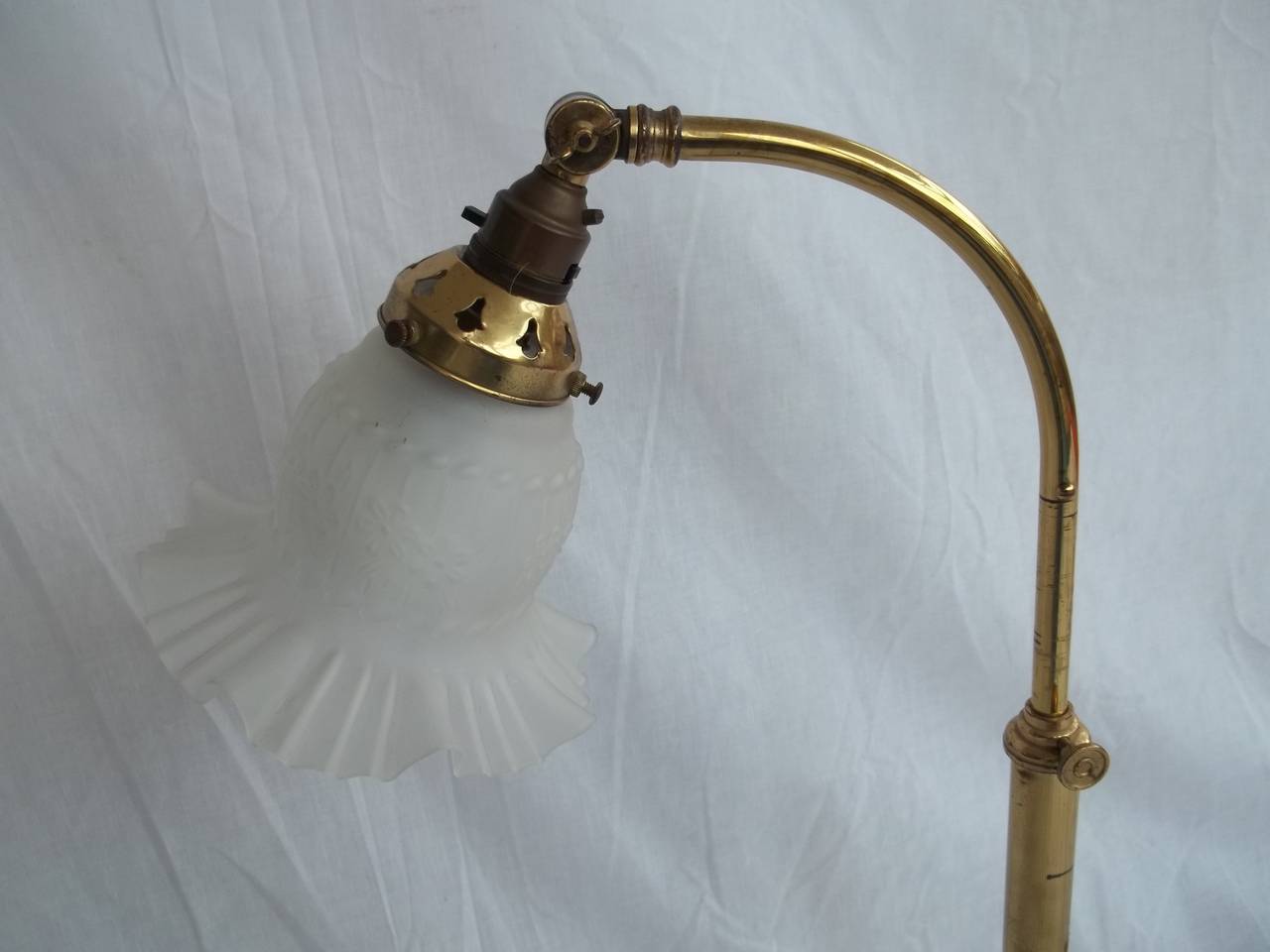 Art Nouveau Christopher Wray English Desk Lamp Adjustable Brass, circa 1960s For Sale