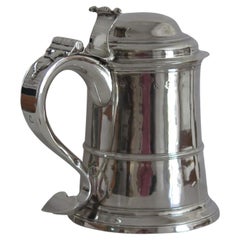 Georgian Sterling Silver Tankard by John Langlands, Newcastle England 1757