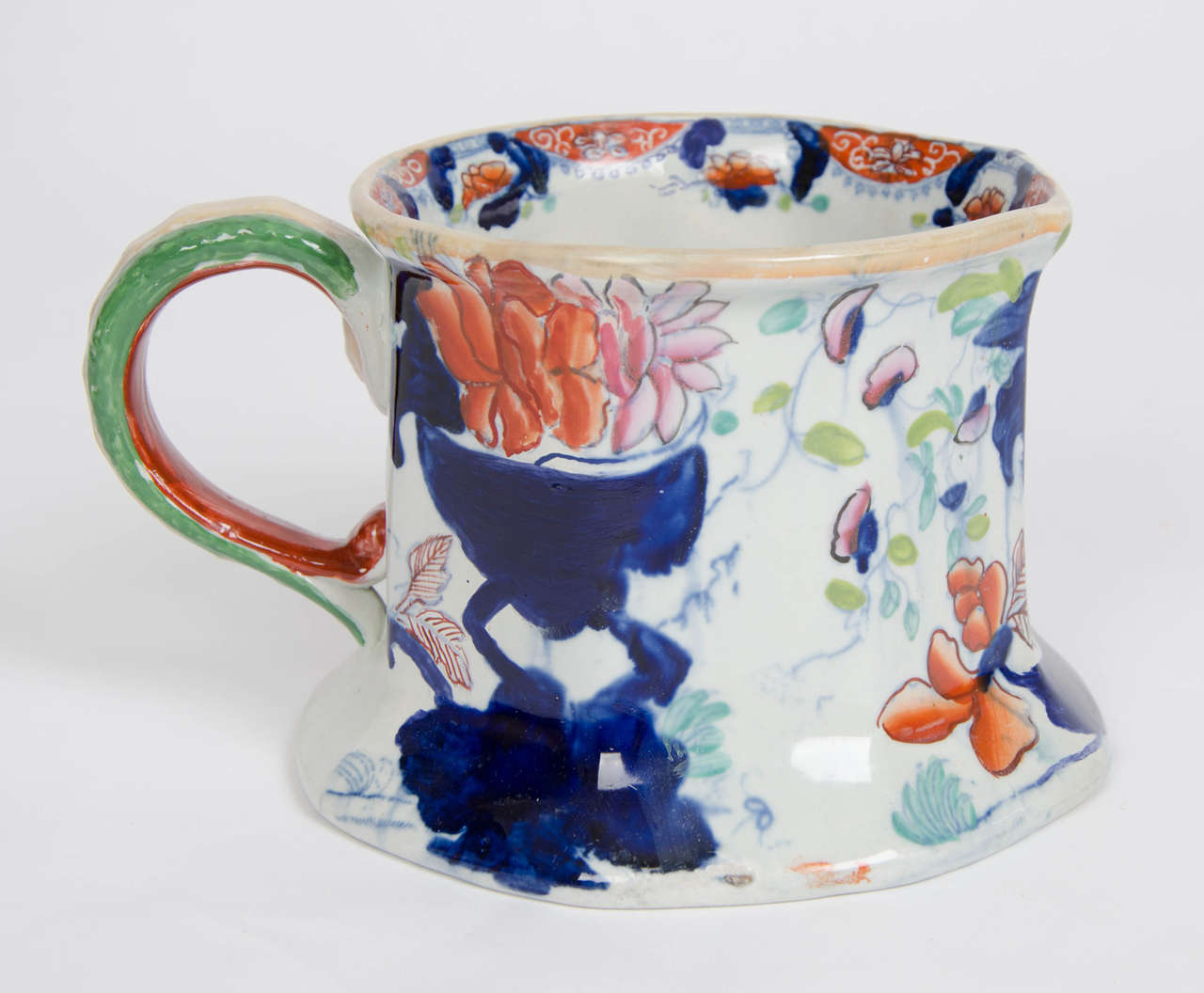 English Georgian Mason's Ironstone Large Cider Tankard in chinoiserie  Pattern, Ca 1815