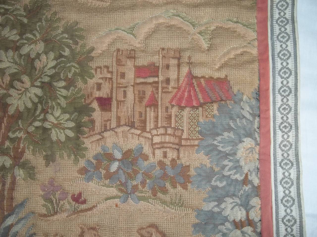 Woven Mid-19th Century Large Antique Tapestry Aubusson Style, French, circa 1850