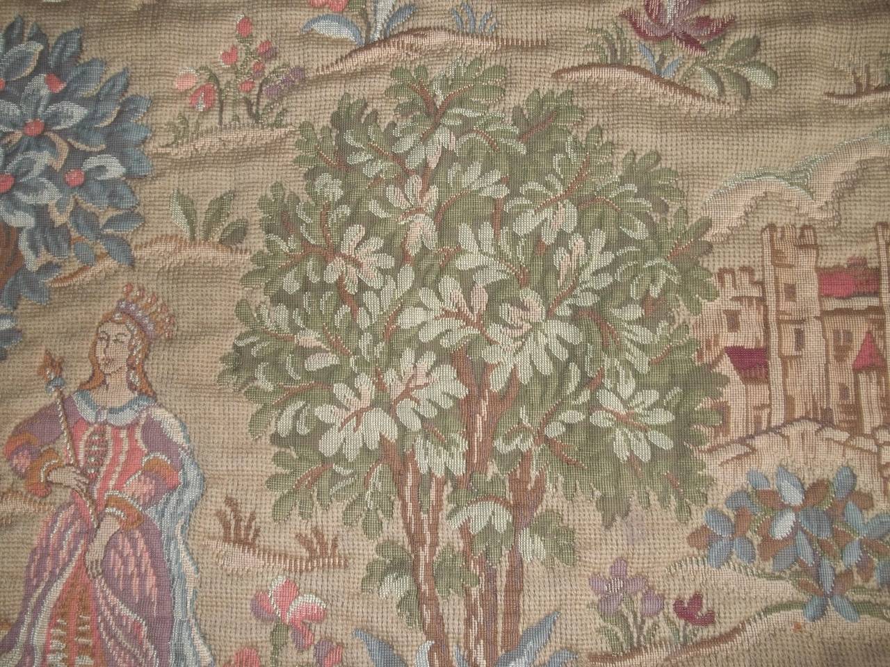 Wool Mid-19th Century Large Antique Tapestry Aubusson Style, French, circa 1850
