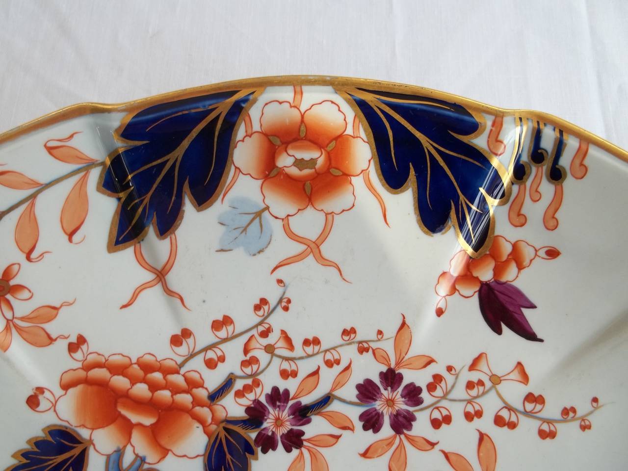 Hand-Painted Georgian Large Serving Platter or Dish by Davenport ironstone Ptn 37, Ca 1810