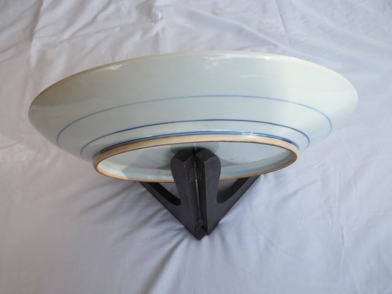 Large Japanese Blue and White Charger Plate Porcelain, Signed 2