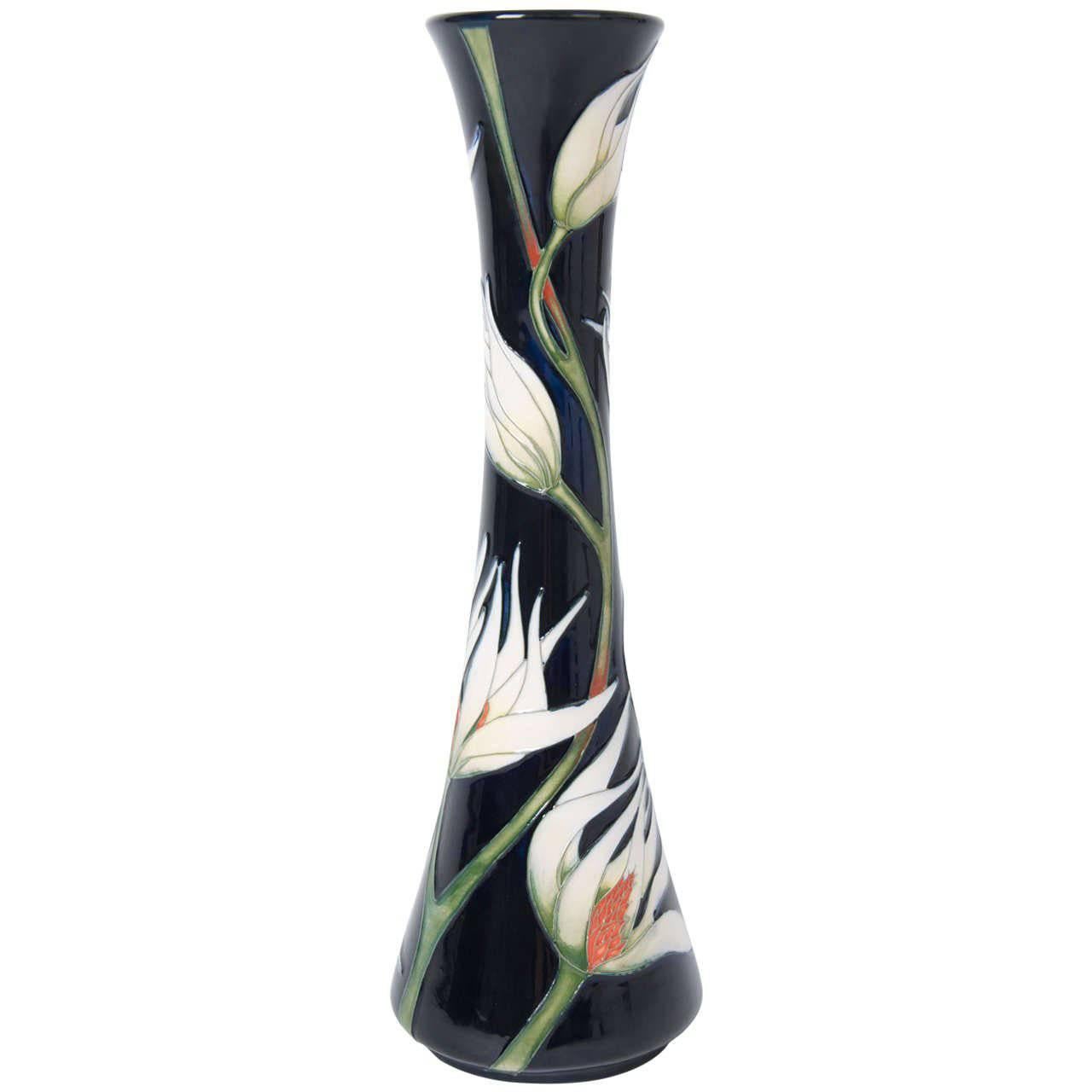 Moorcroft Pottery Vase by Samantha Johnson in White Lily Pattern, 2004