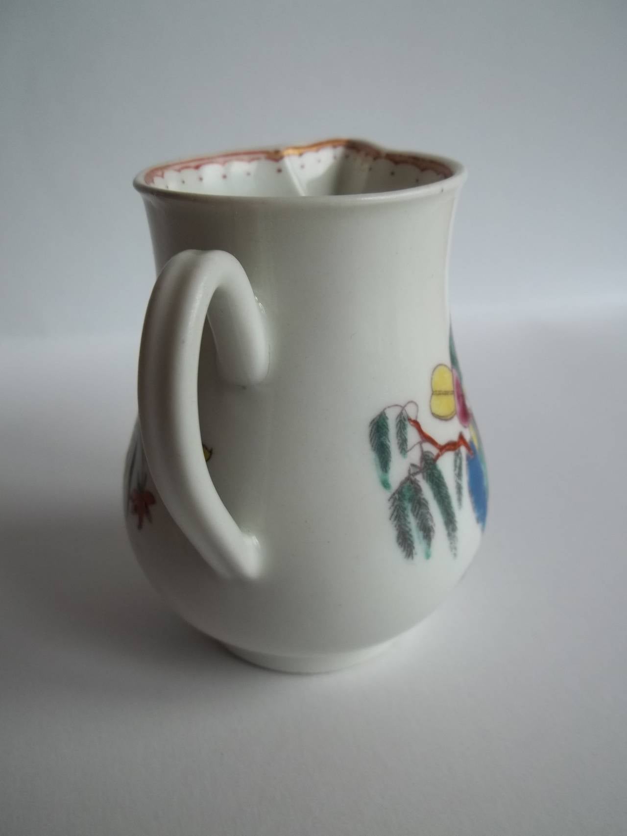 English First Period Dr. Wall Worcester Milk Jug in Chinese Family Pattern, Circa 1770