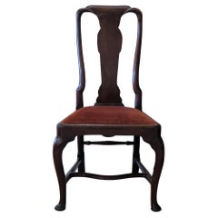 Antique Queen Anne Period Side Chair Fruitwood English Circa 1710