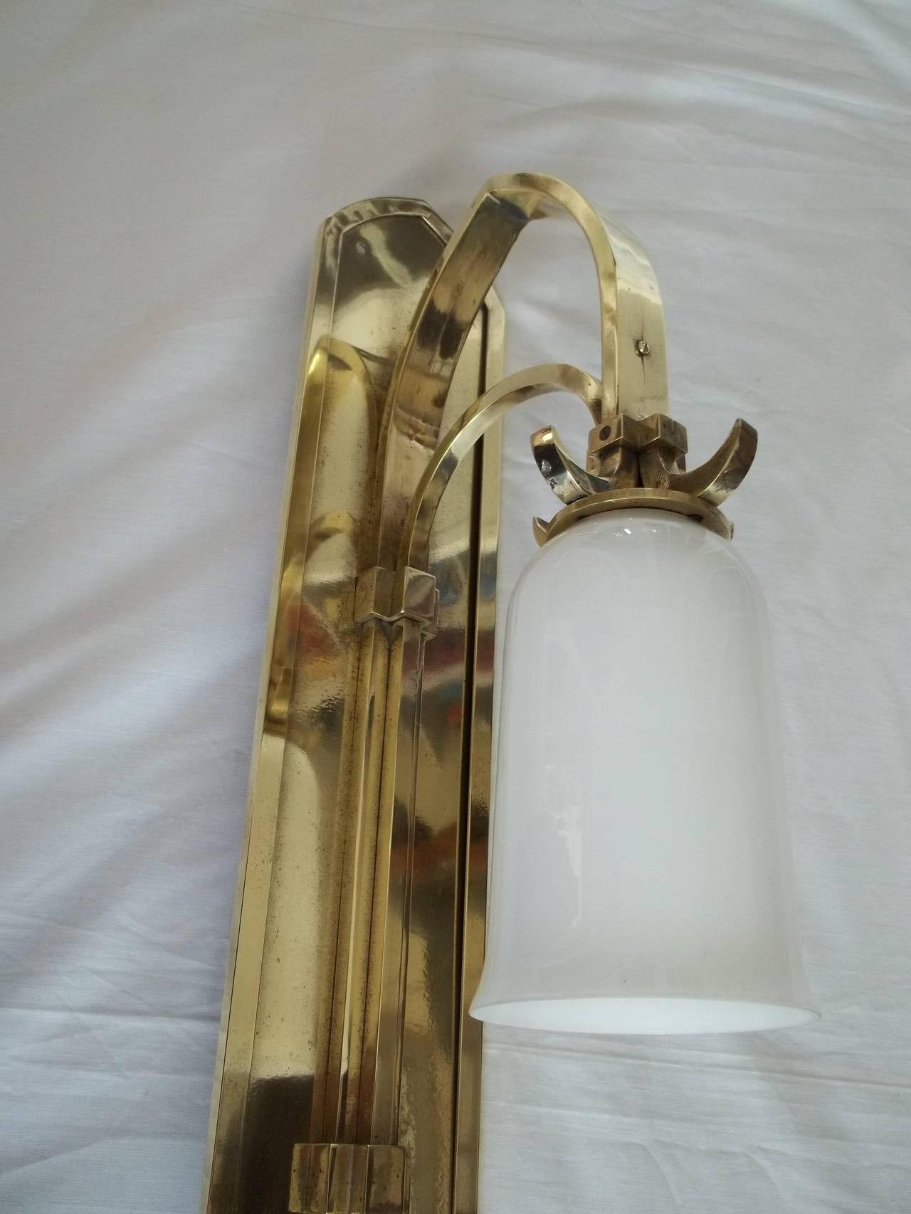 Hand-Crafted Superb, PAIR of GOTHIC, (Revival), WALL LAMPS or LIGHTS, Brass, circa 1905
