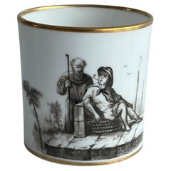 Fine Old Paris Porcelain Coffee Can and 'En Grisaille', French circa 1810