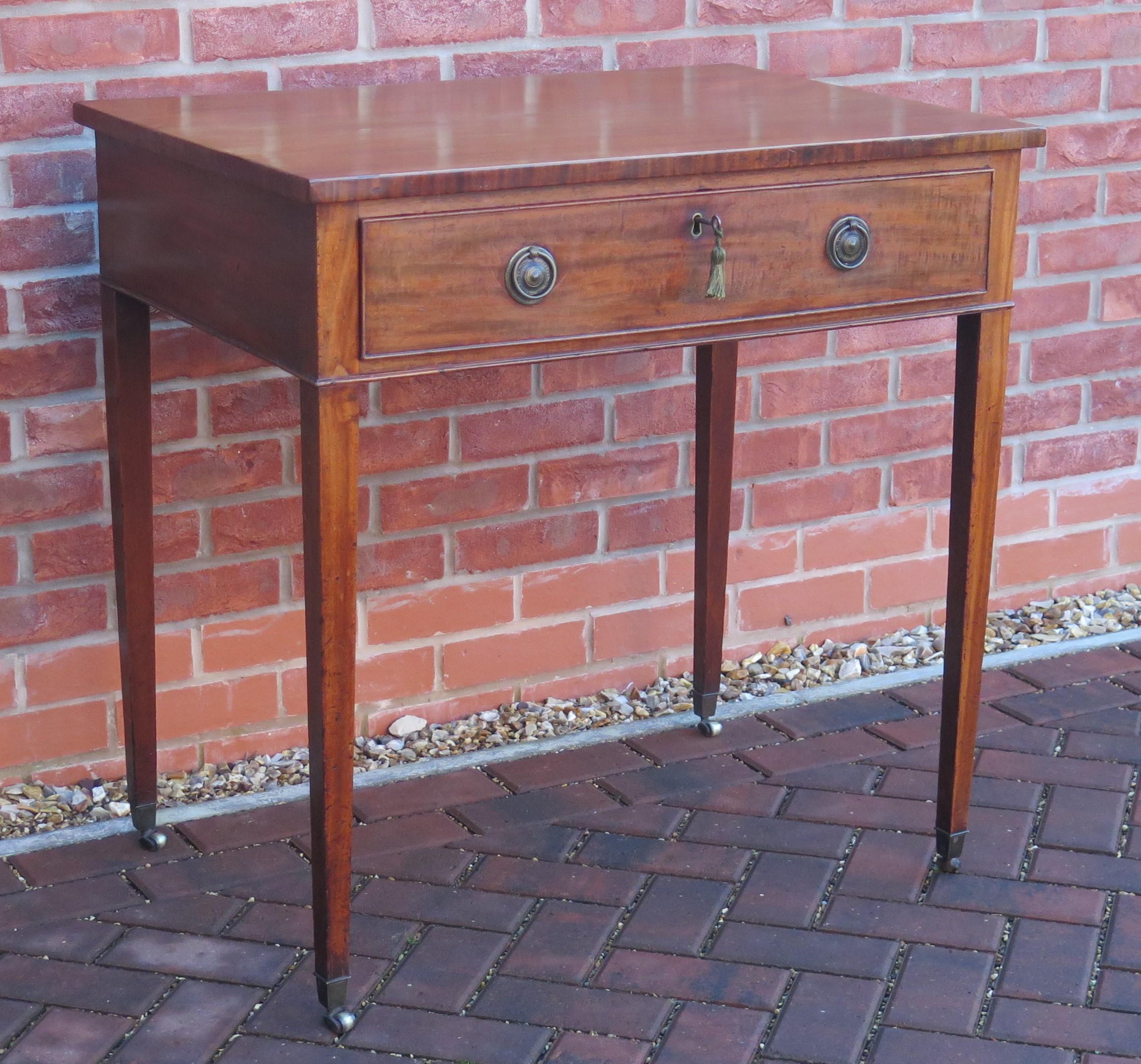 British 18thC Writing Table or Dressing Table, George III Sheraton Period circa 1790 For Sale