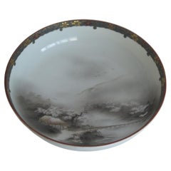 Large Japanese Kutani Satsuma Bowl Hand-Painted Marked to Base, Circa 1940