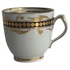 Georgian Coffee Cup Porcelain Blue and Gilt Pattern, Staffordshire circa 1808