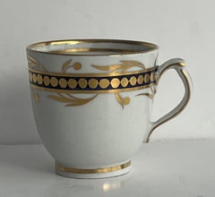 Georgian Coffee Cup Porcelain Blue and Gilt Pattern, Staffordshire circa 1808