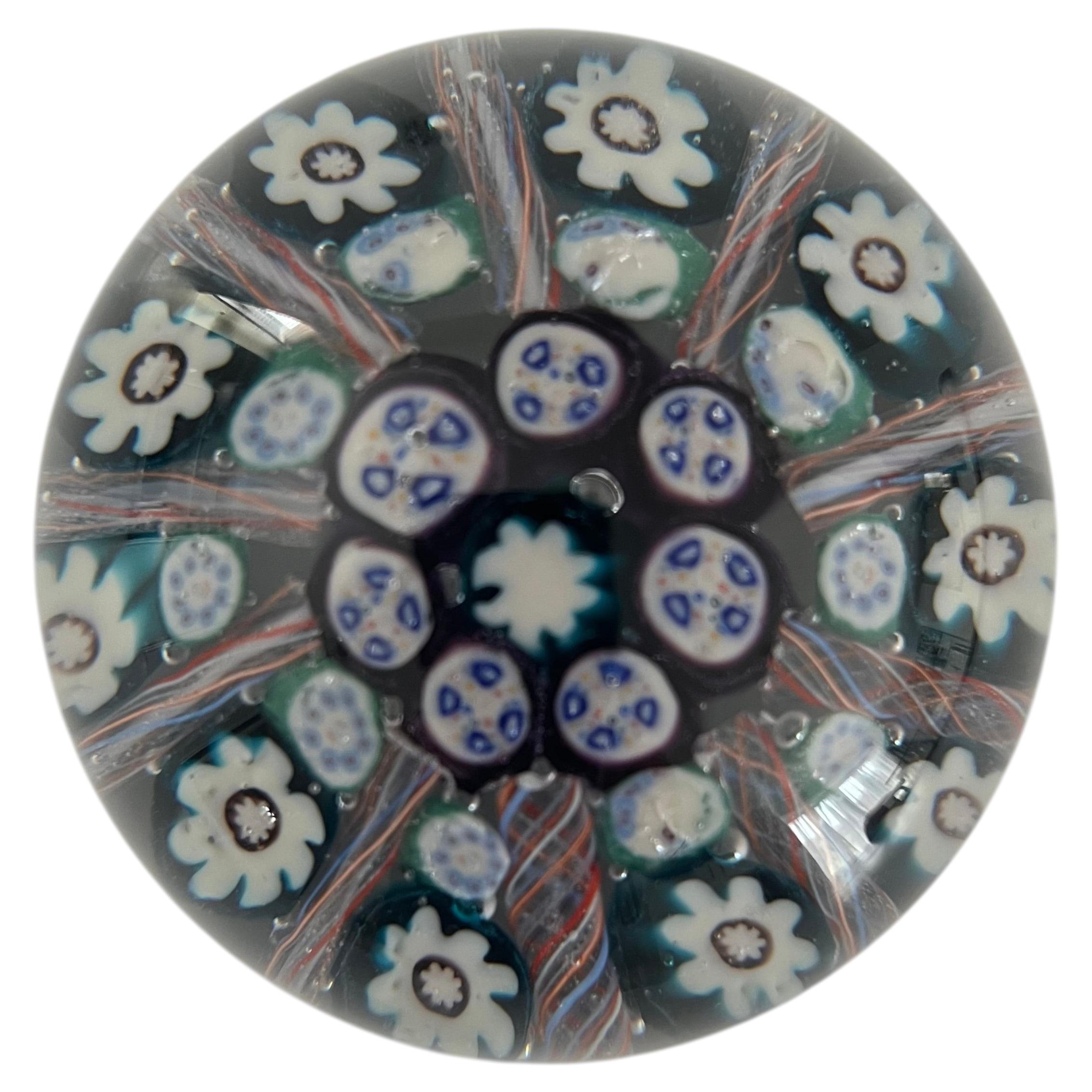 Vasart Handblown Glass Millefiori Paperweight, Scotland, 1950s For Sale