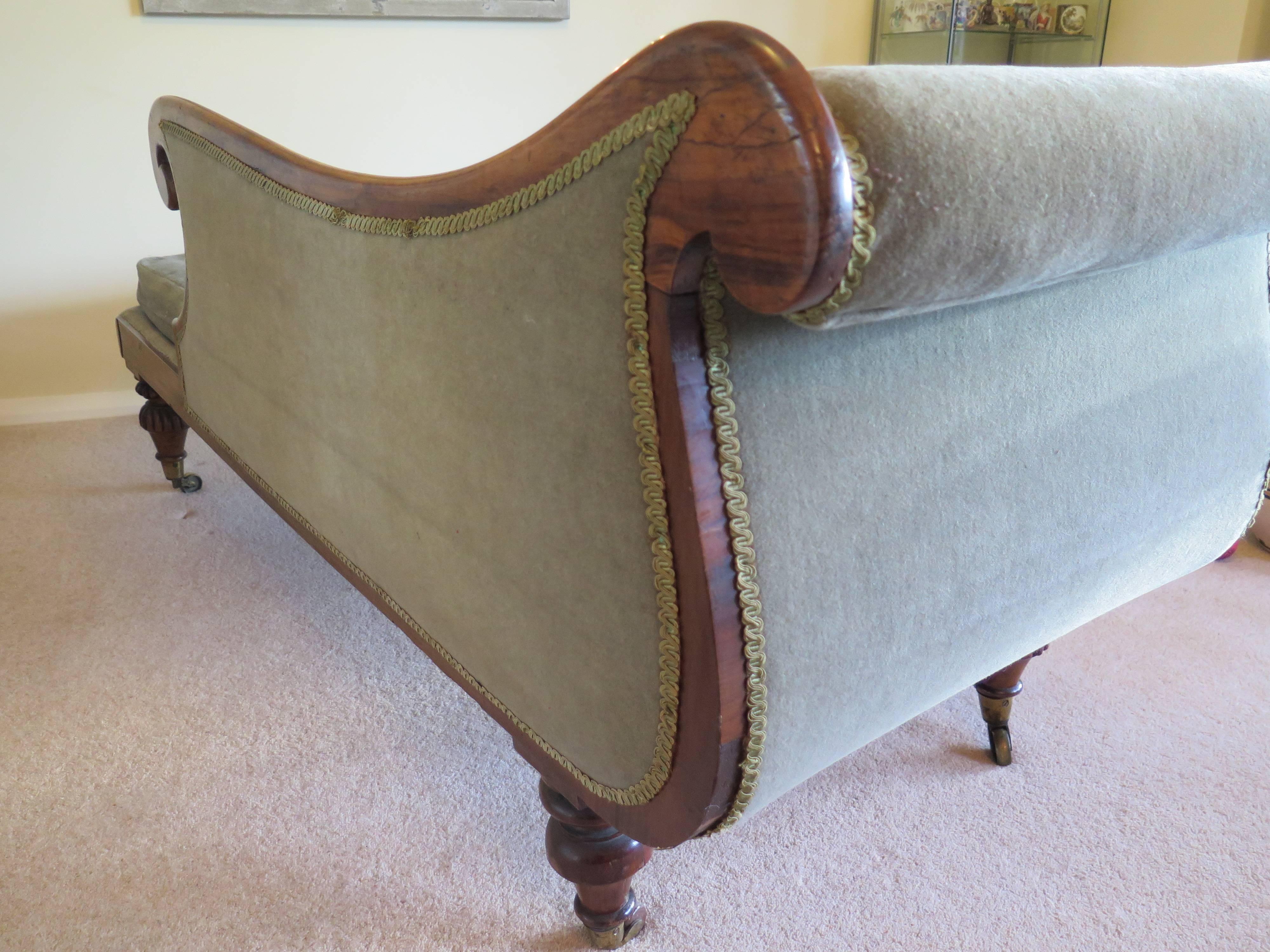 Fabric Regency Period Chaise Longue or Daybed, Mahogany, William IVth, circa 1830