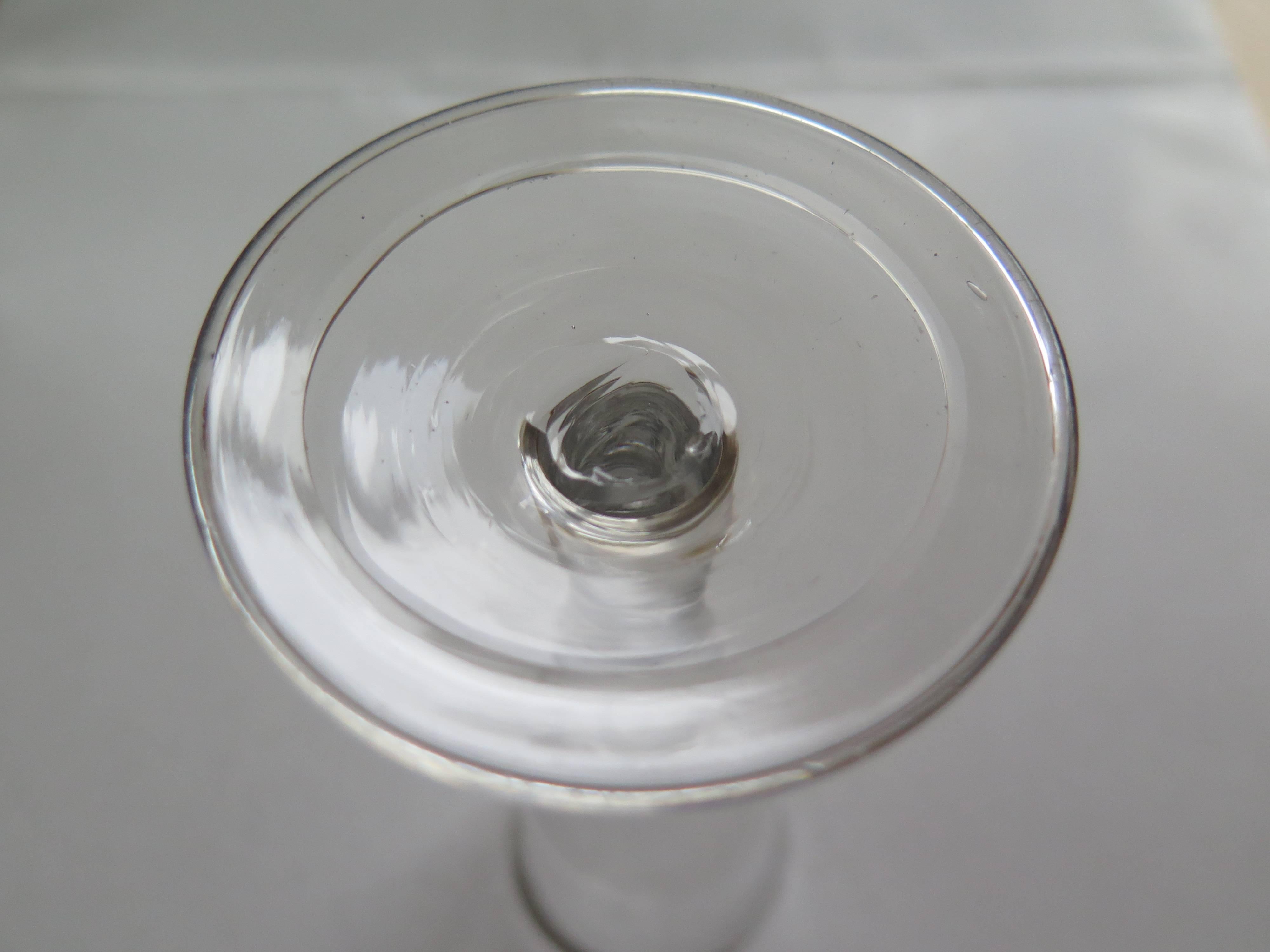 George II Wine Drinking Glass Balustroid  Knopped Stem with Tear, Circa 1745 For Sale 3
