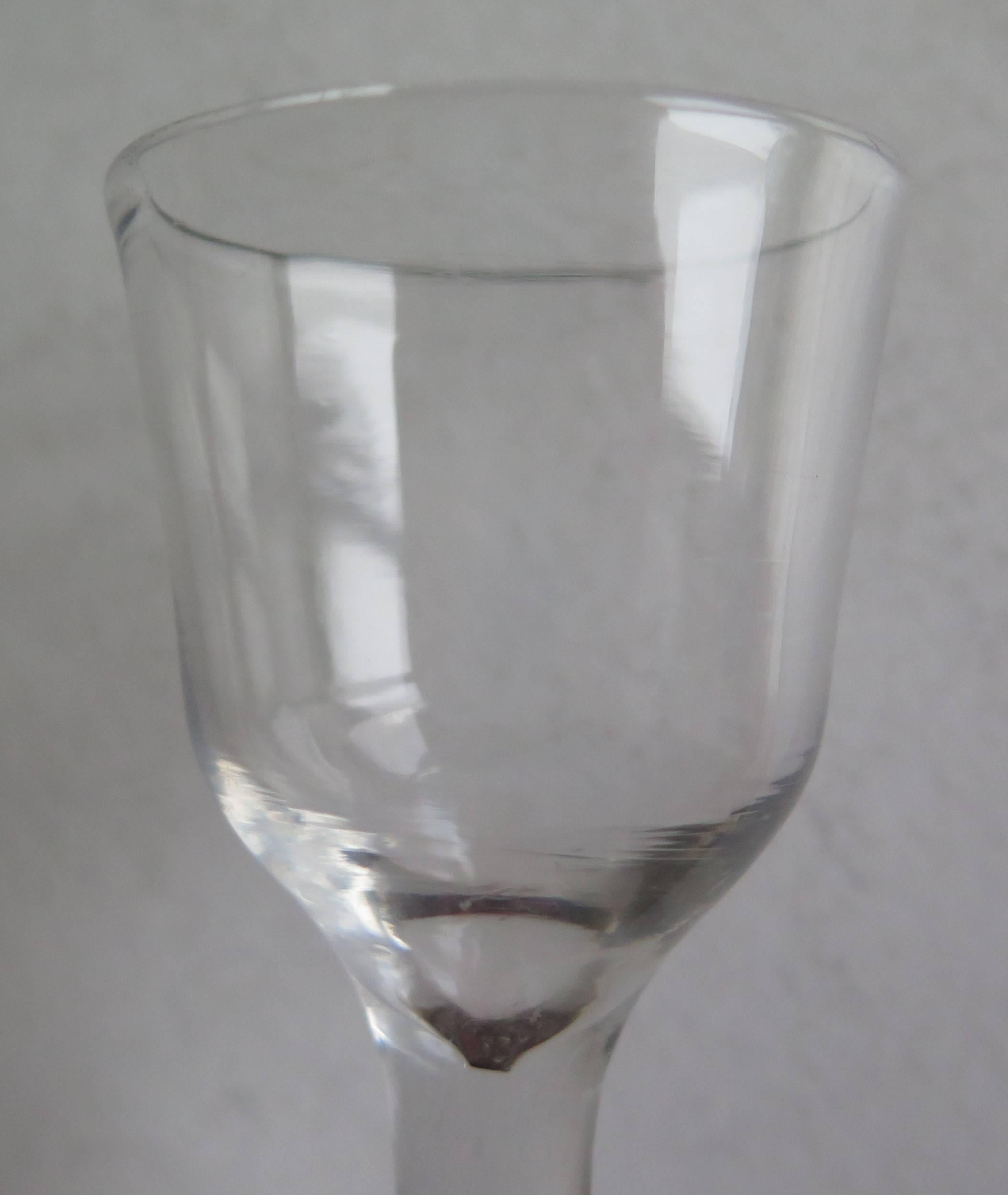 George II Wine Drinking Glass Balustroid  Knopped Stem with Tear, Circa 1745 In Good Condition For Sale In Lincoln, Lincolnshire