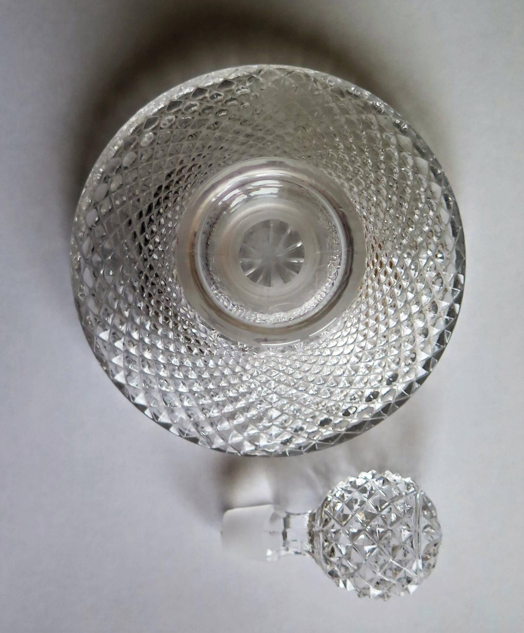 19th Century, SHIP's DECANTER, Crystal, Diamond Cut Glass, circa 1880 In Excellent Condition In Lincoln, Lincolnshire