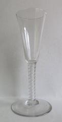 Georgian Ale or Wine Drinking Glass Hand-blown Cotton Twist Stem, English c 1765