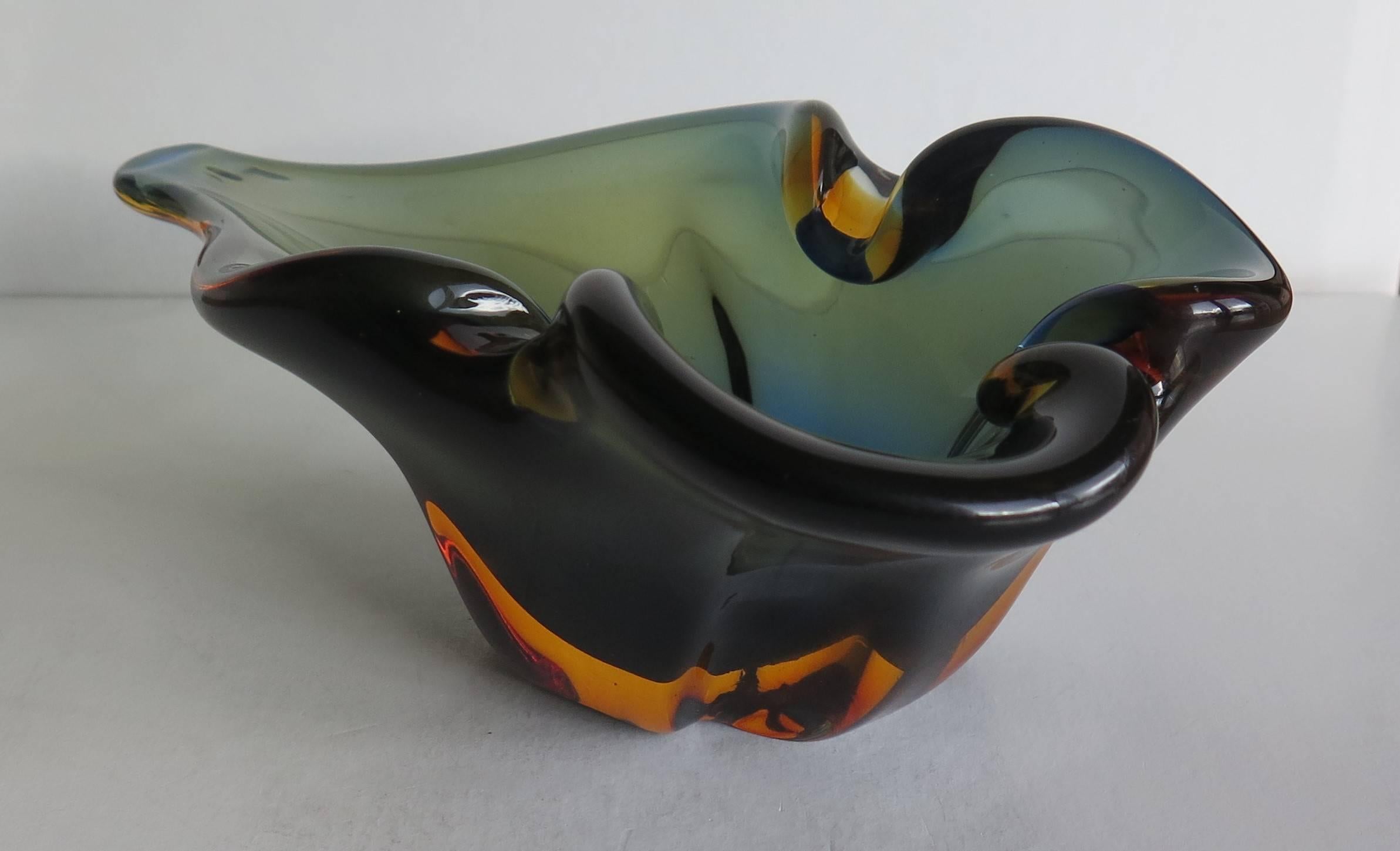 20th Century Murano Glass Bowl Attributed to Flavio Poli for Seguso Vetri d'Arte, Circa 1950
