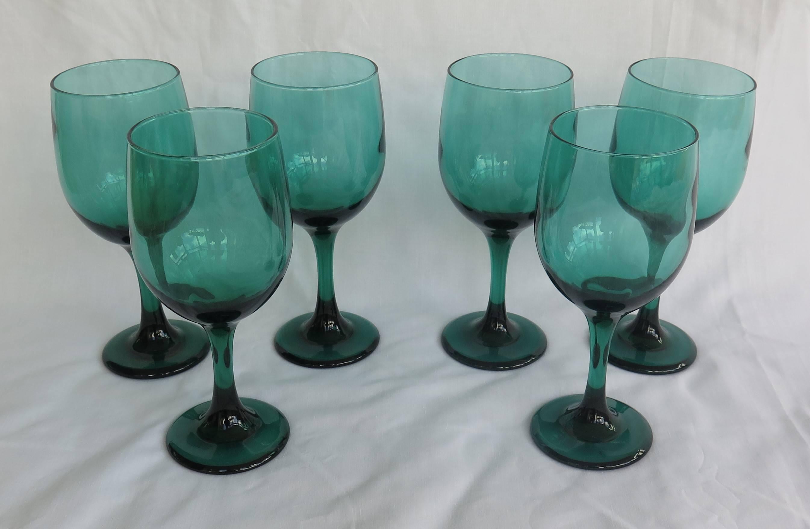 green glass wine glasses